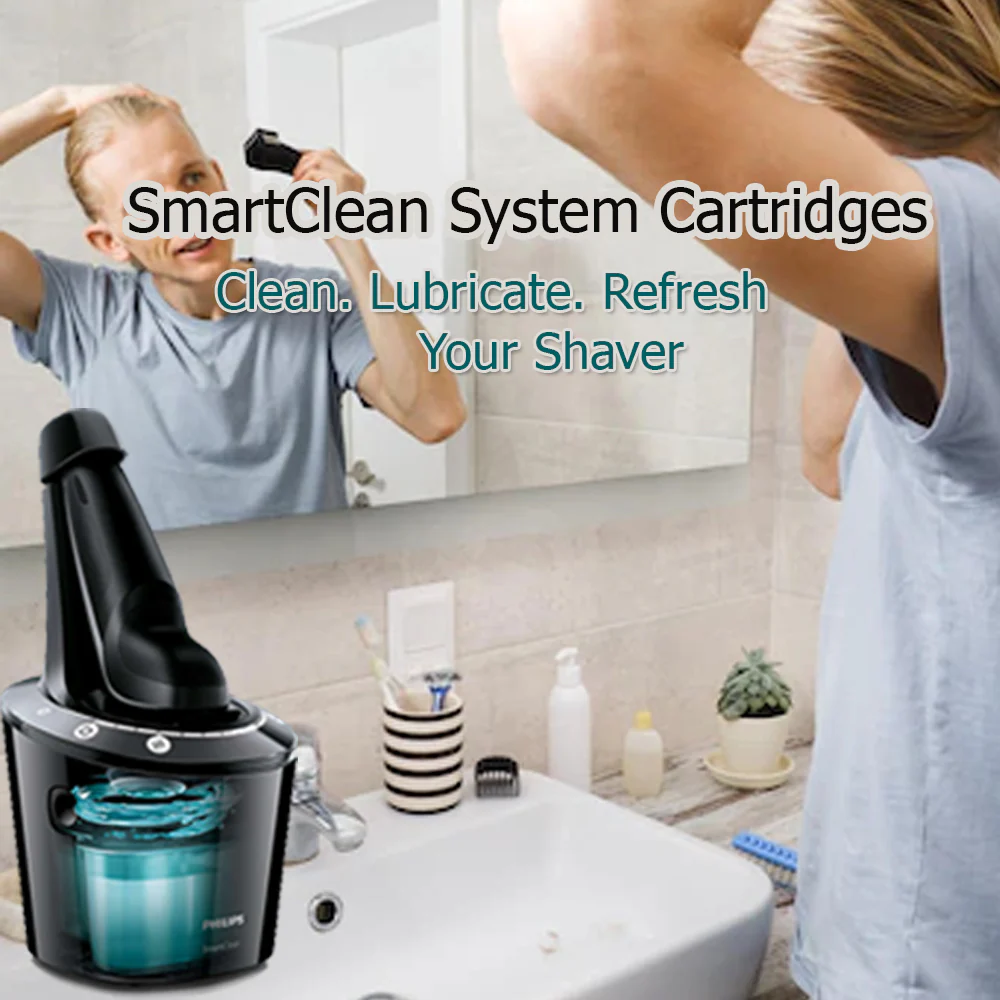 2x Philips Norelco Cleaning Cartridges for SmartClean System (2 Count, JC302/52) - Image 4