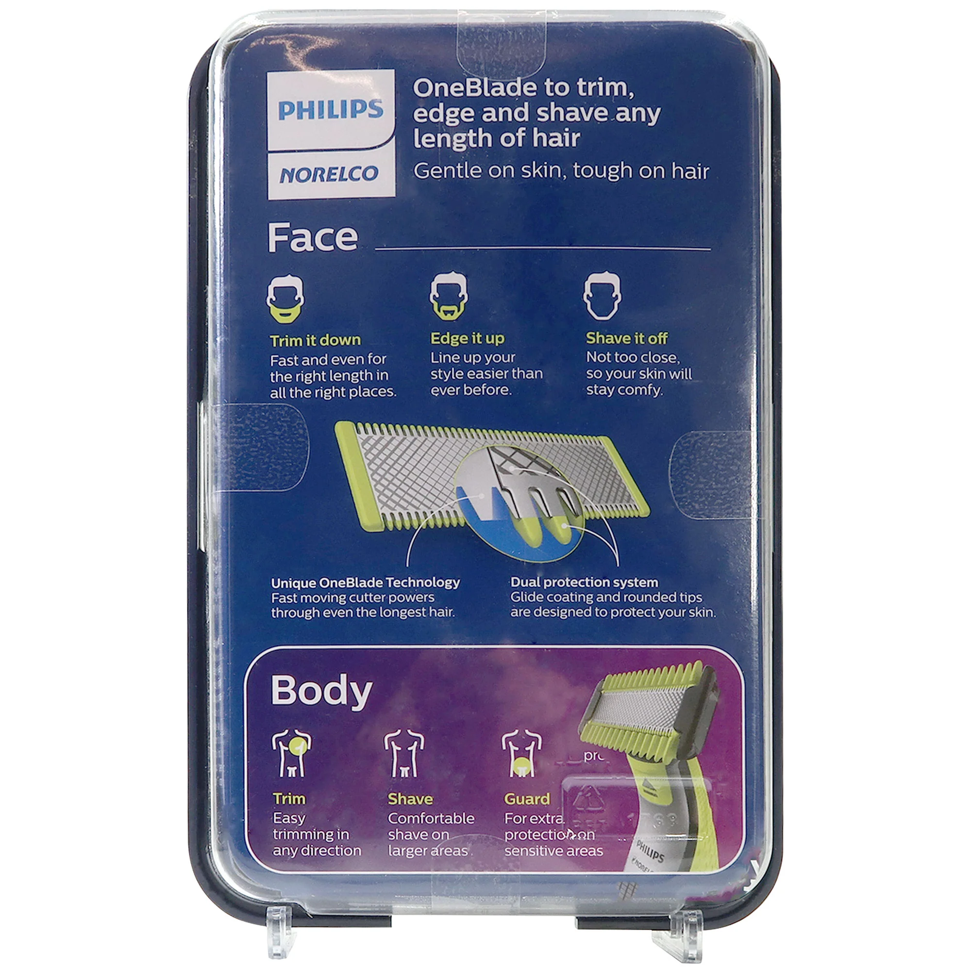 Philips Norelco OneBlade Face Body hybrid electric trimmer with Wahl Flat Top Comb and Philips Norelco OneBlade Replacement Blade QP210/80 - Image 3