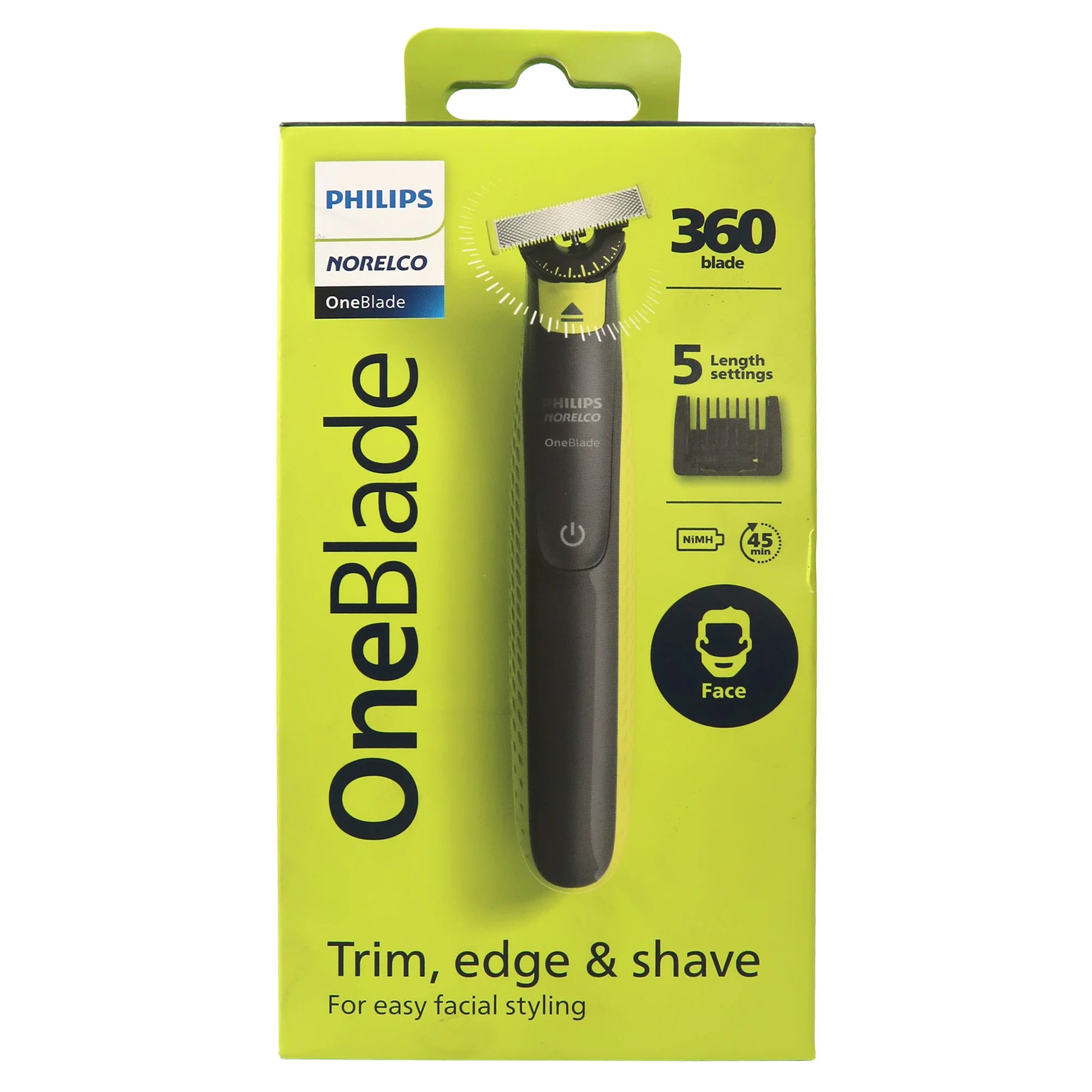 Philips Norelco OneBlade 360 Face Electric Razor Beard Trimmer QP2724/70 with Barberology Soft Neck Brush White and Professional Texturizing Comb - Image 2