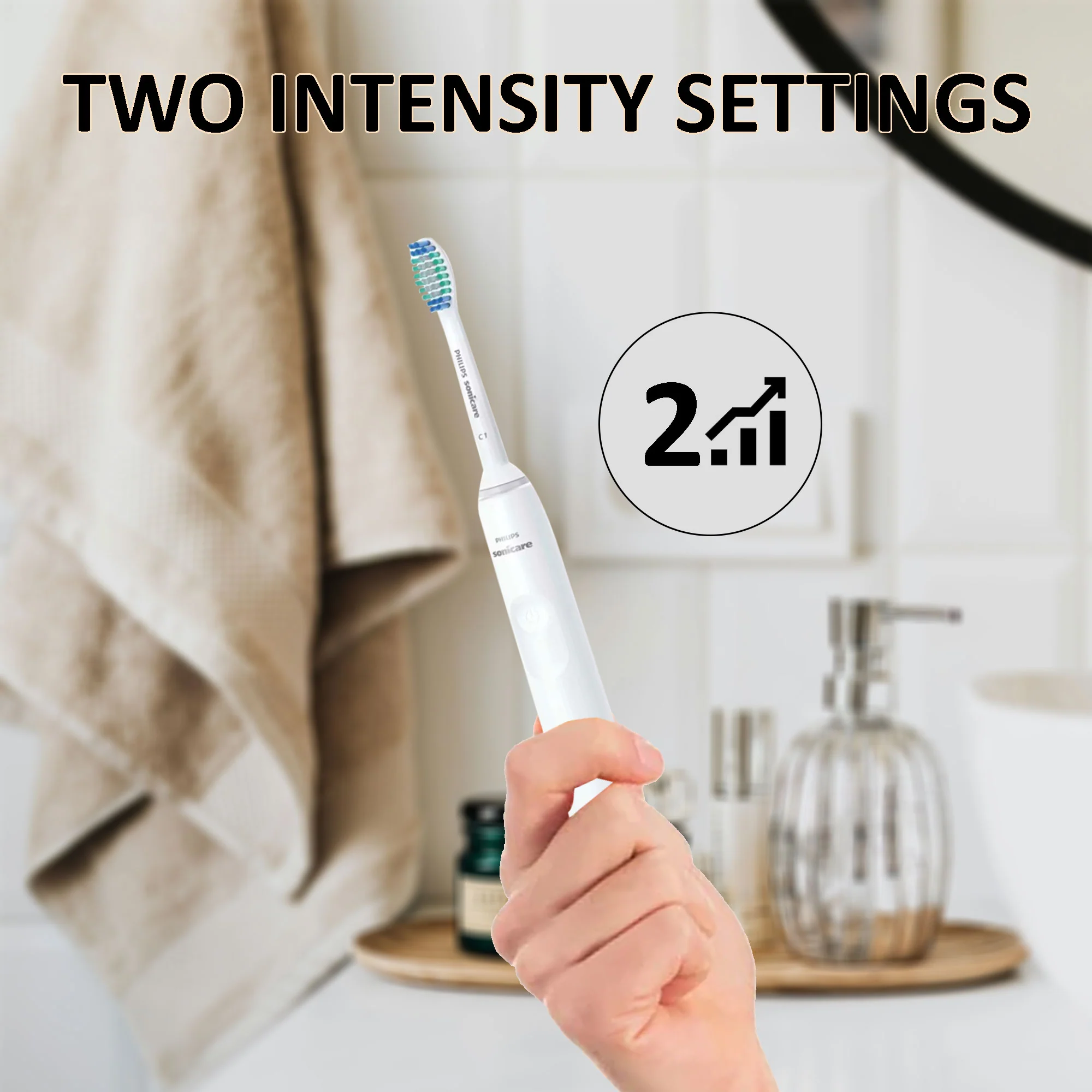 Sonicare 3100 Power Toothbrush with Pressure Sensor Upto 3X Better Plaque Removal Rechargeable Electric Toothbrush White - Image 3