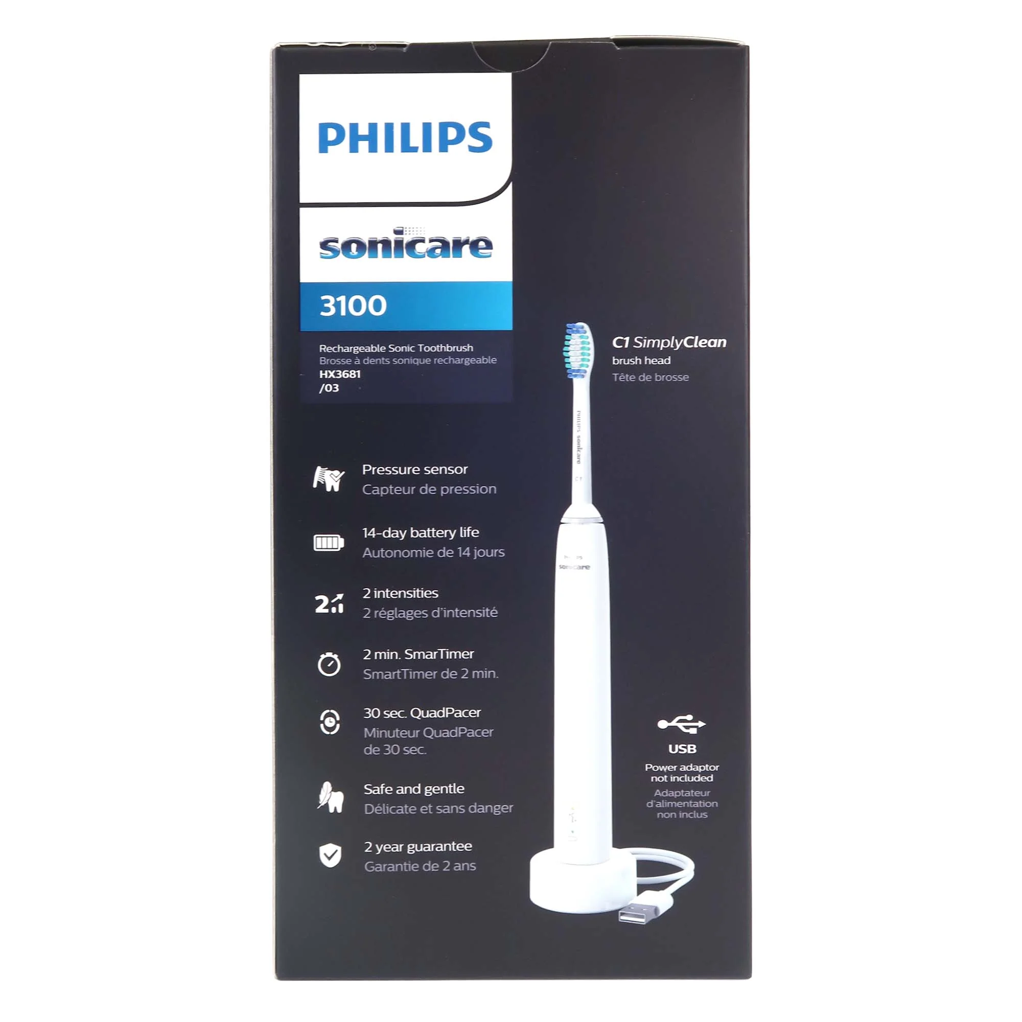 Sonicare 3100 Power Toothbrush with Pressure Sensor Upto 3X Better Plaque Removal Rechargeable Electric Toothbrush White - Image 8