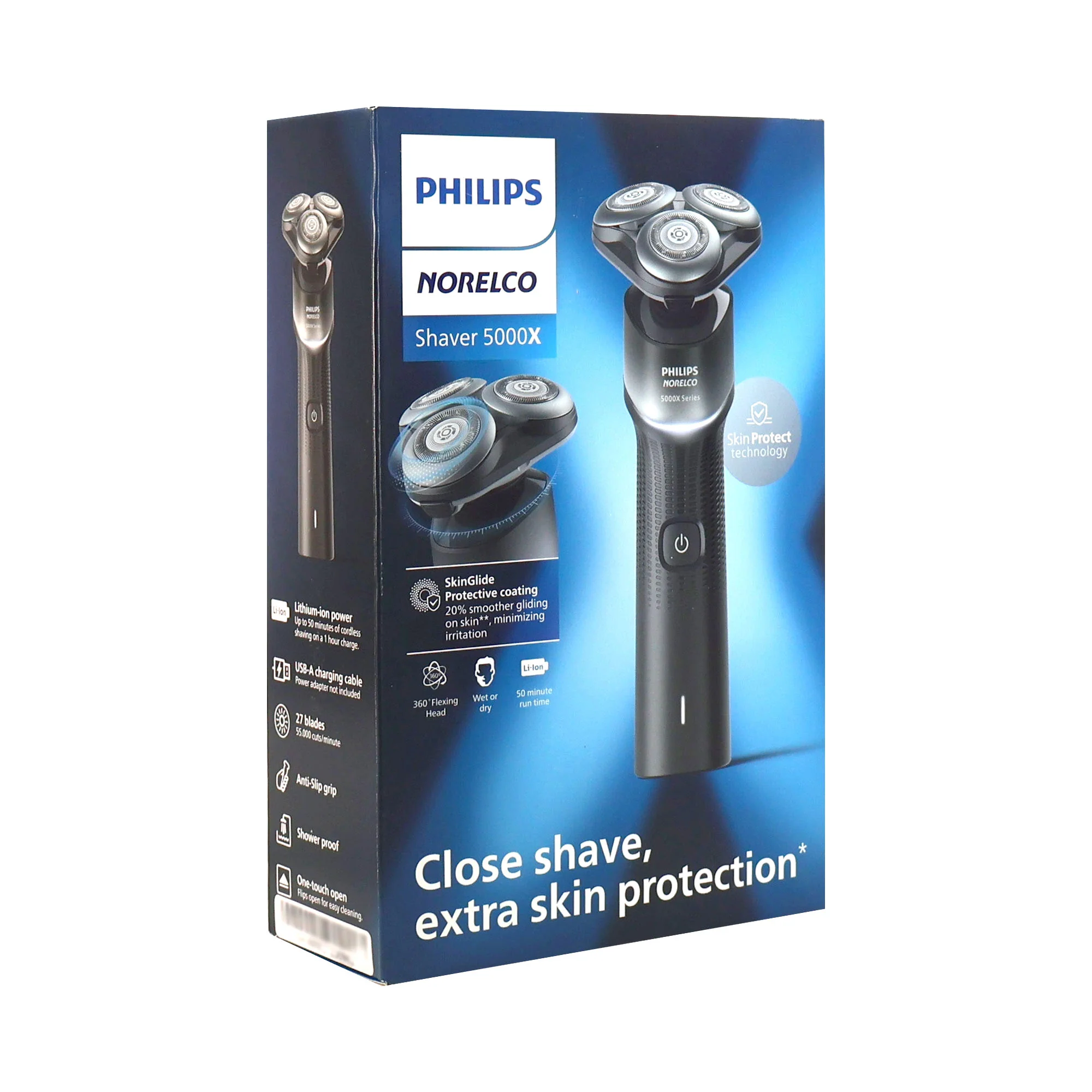Philips Norelco 5000X Rechargeable Wet & Dry Shaver X5004/84 with 2x Philips Norelco Ultimate Comfort Nose Trimmer 1000 Battery Powered NT1605/60 - Image 4