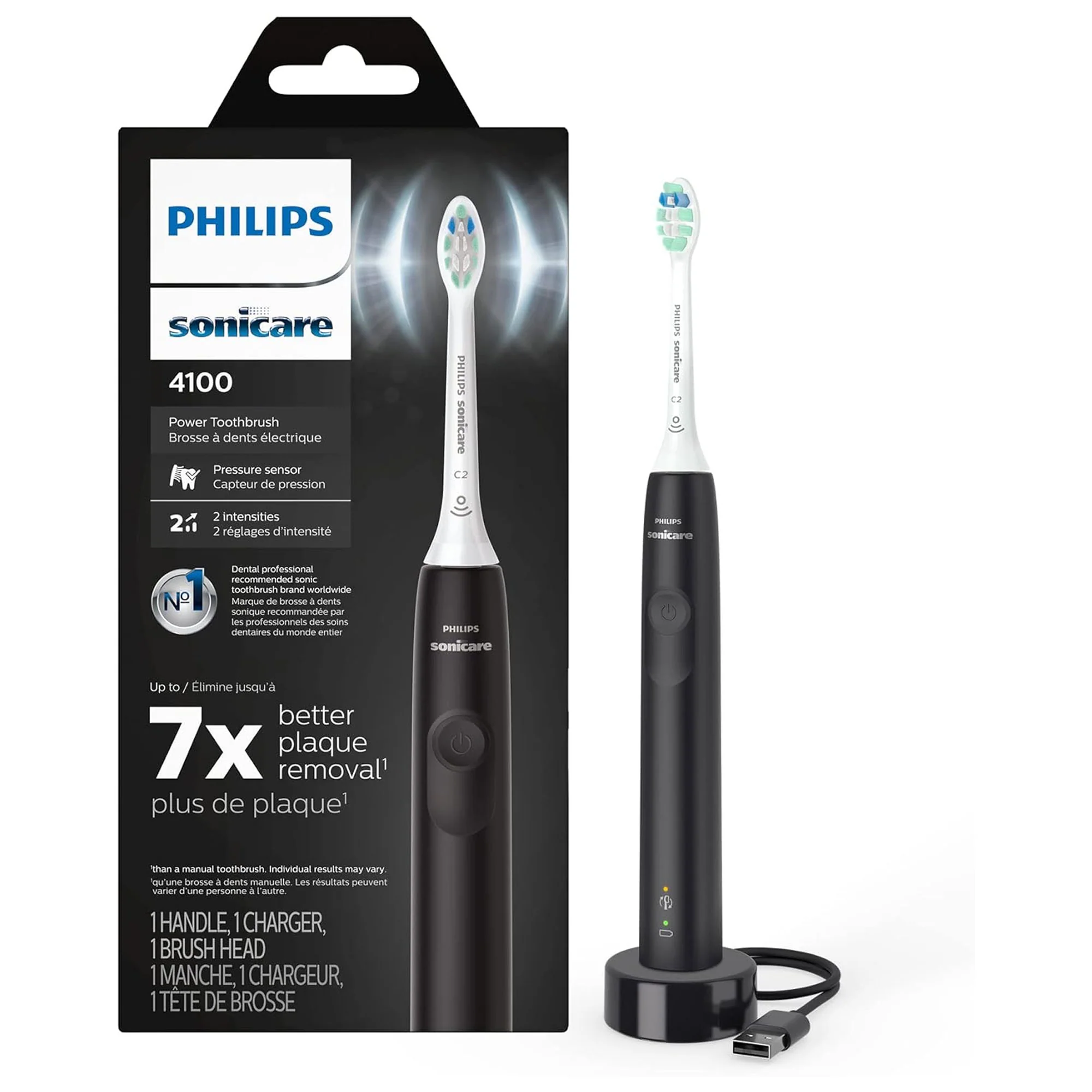 Philips Norelco 5000X Rechargeable Wet & Dry Shaver X5004/84 with 2x Philips Sonicare 4100 Rechargeable Electric Toothbrush Black HX3681/24 - Image 7