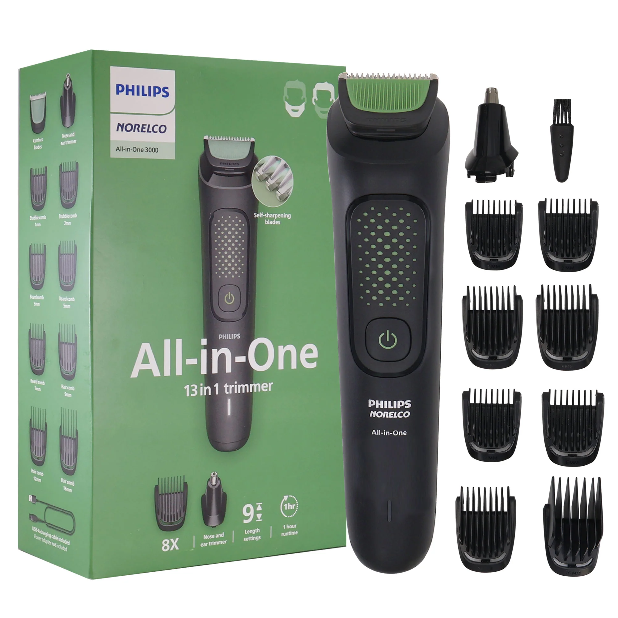 Philips Norelco All-in-One 3000 Series 13 in 1 Trimmer, Beard Styler & Men's Hair Clipper MG3919/50