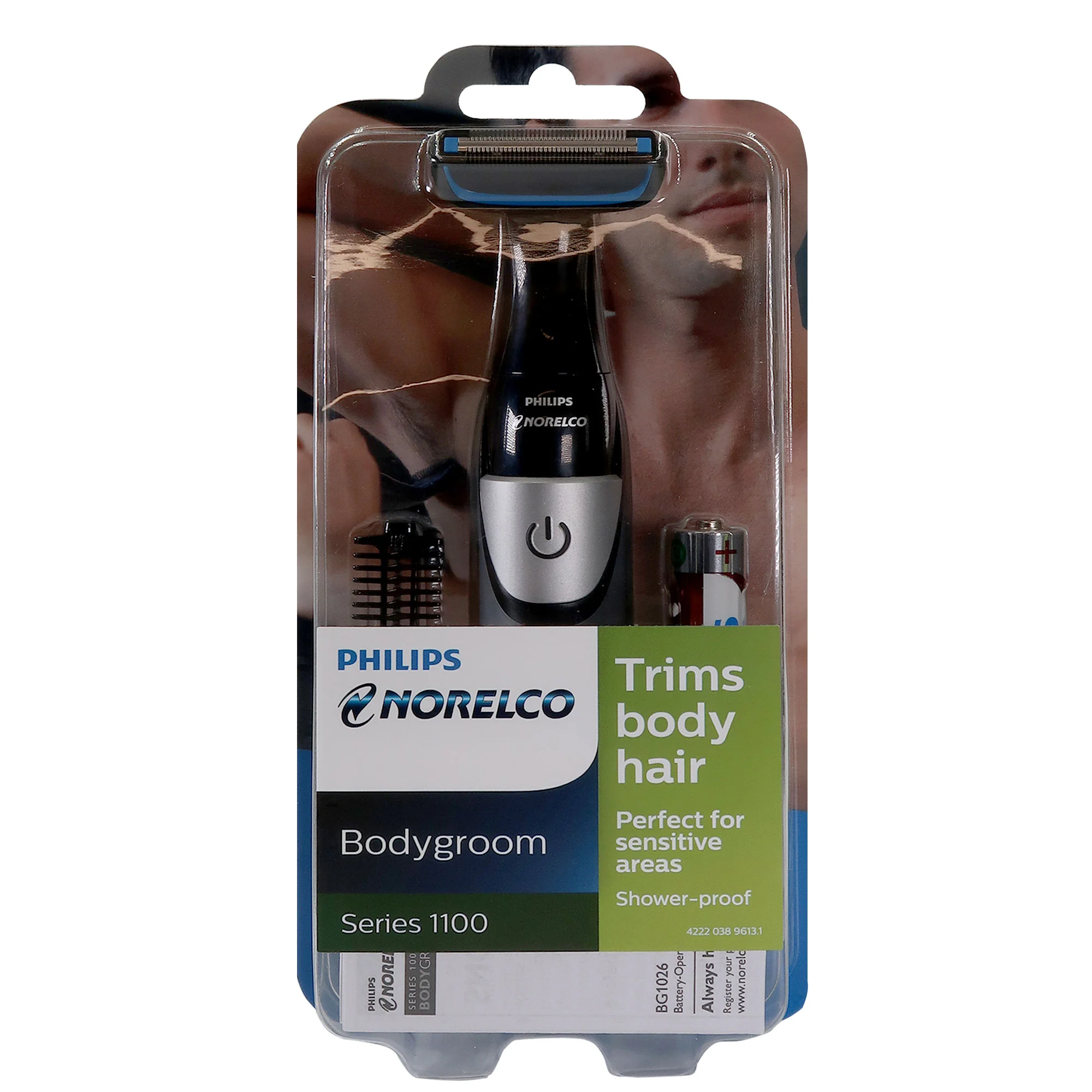 Philips Norelco Bodygroom Series 1100 Showerproof Body Hair Trimmer and Groomer BG1026/60 + Ultimate Comfort Nose Trimmer 1000 Battery Powered for Nose, Ear and Eyebrows NT1605/60 - Image 2