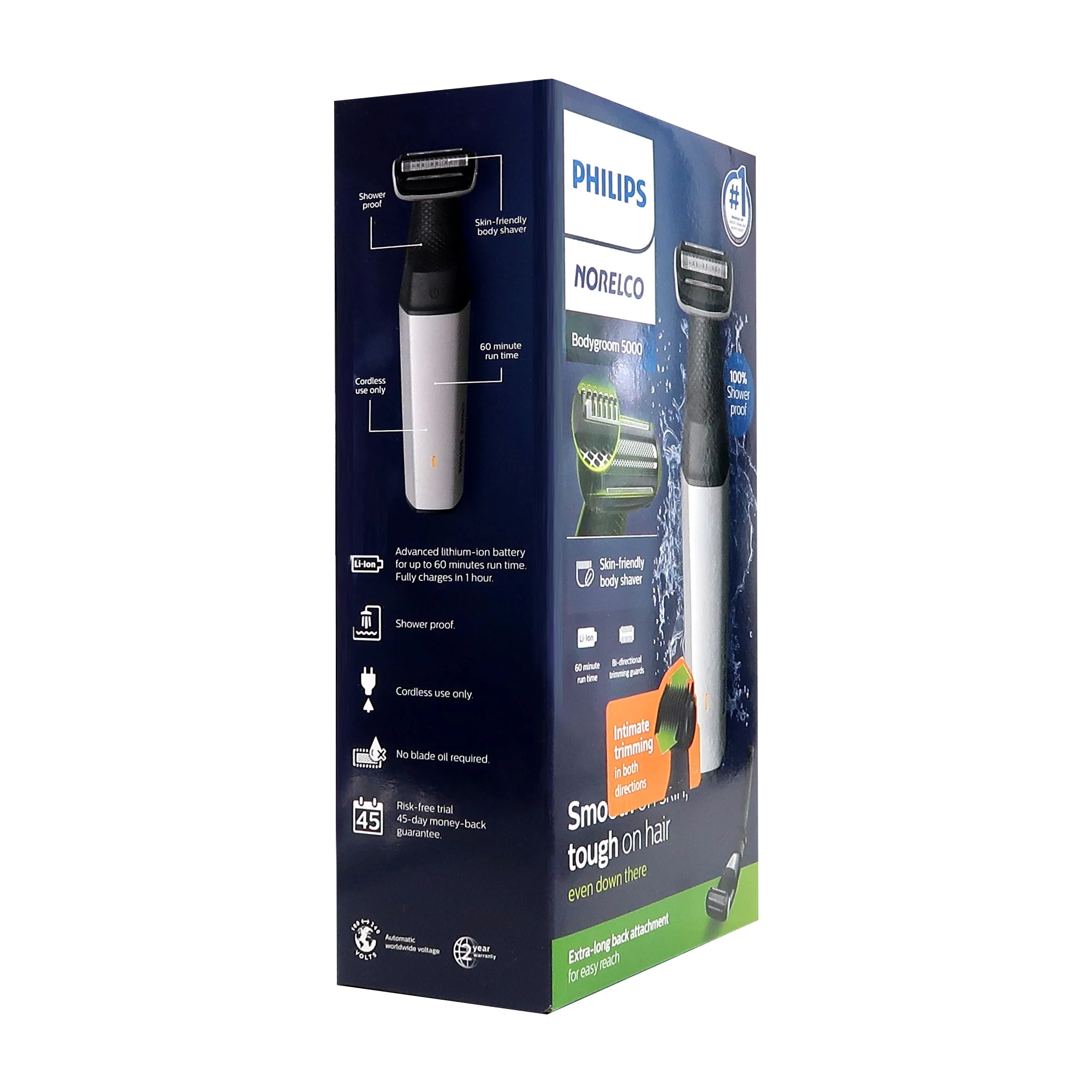 Philips Norelco Bodygroom Series 5000 Rechargeable Trimmer #BG5025/40 with Philips Norelco Nose Trimmer 3000 for Nose, Ears, Eyebrows #NT3600/62 - Image 4