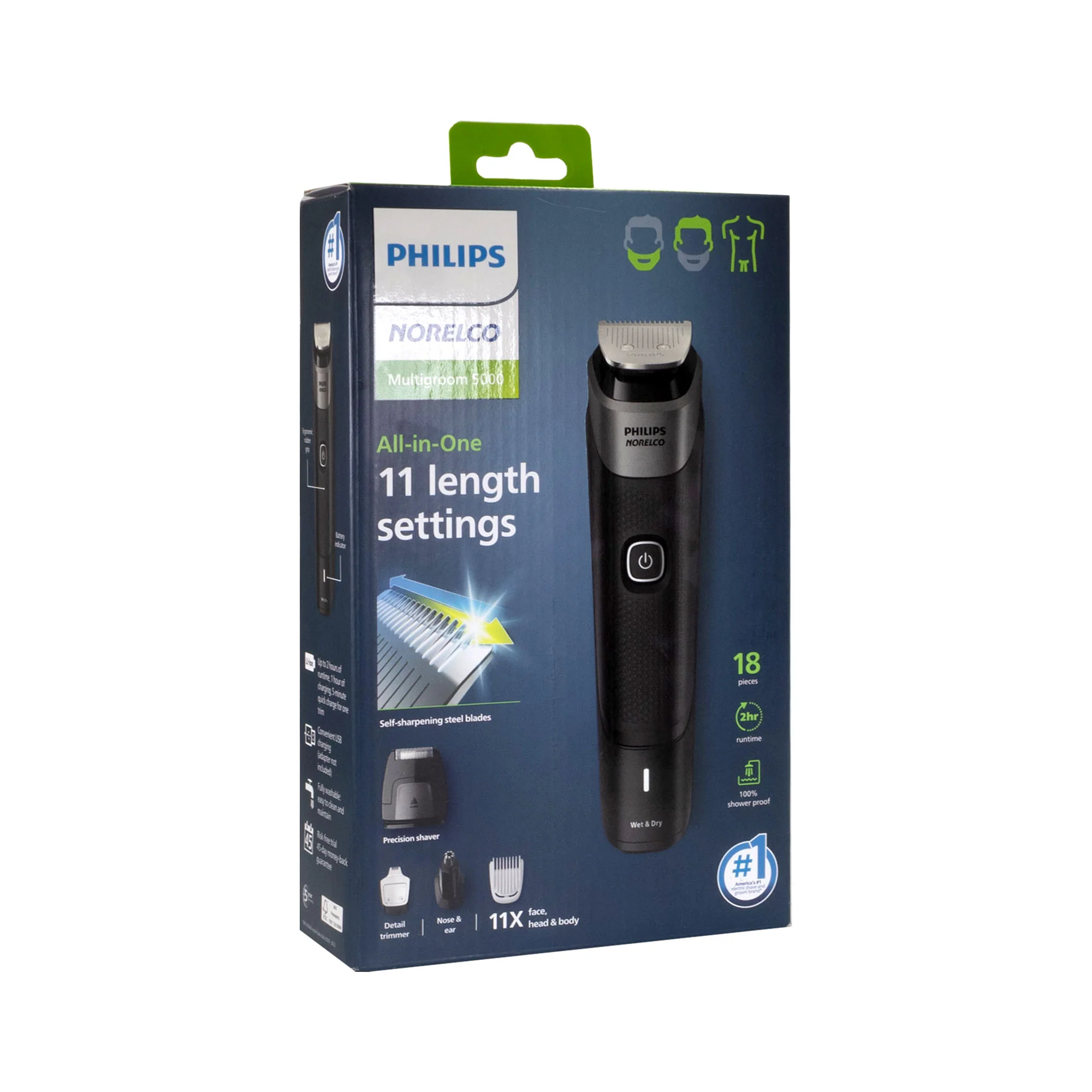 Philips Norelco Multigroom 5000 All-in-One Trimmer with Philips Norelco Ultimate Comfort Nose Trimmer 1000 Battery Powered NT1605/60 - Image 5