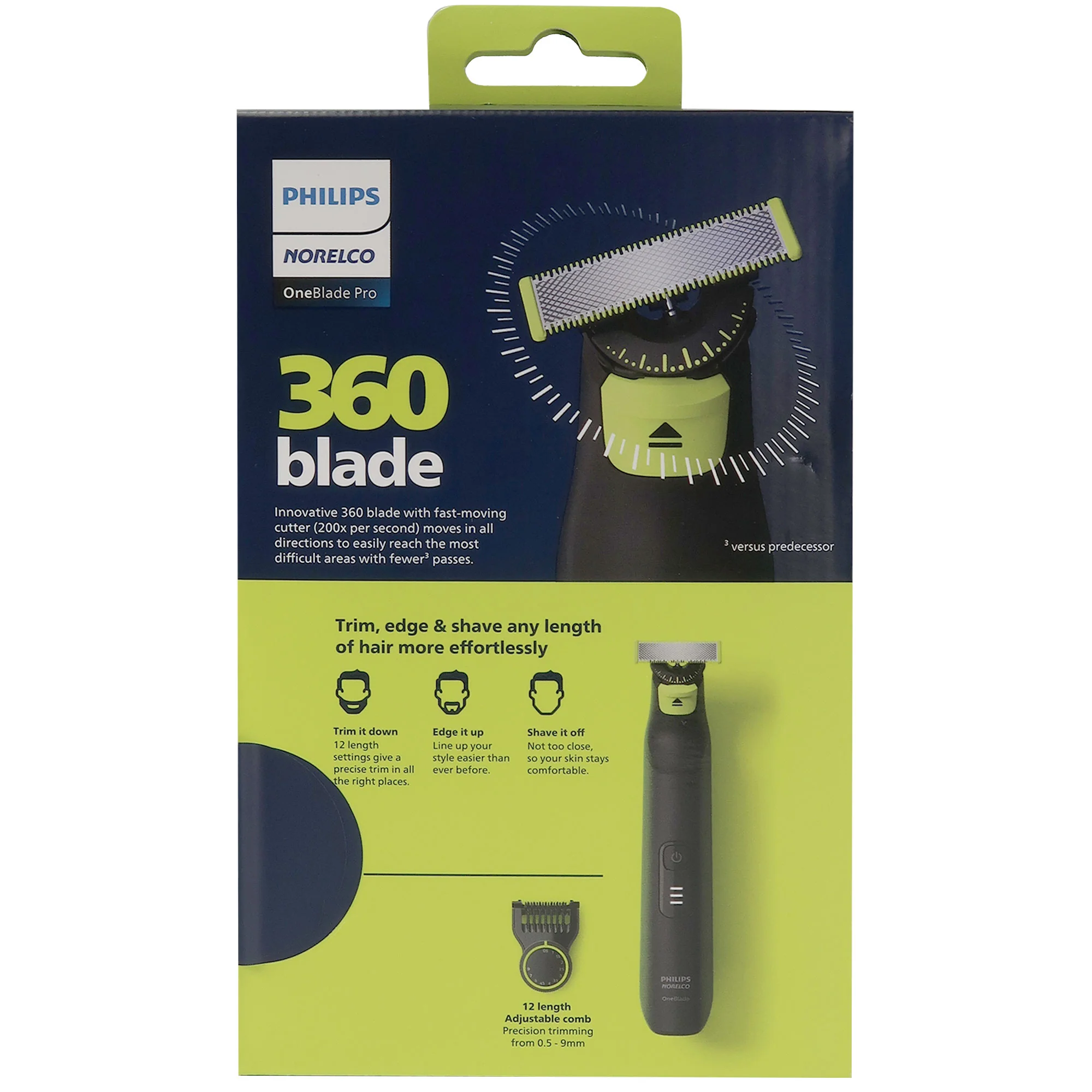 Philips Norelco OneBlade 360 Pro Hybrid Electric Trimmer QP6531/70 with OneBlade Replacement Blade QP210/80 - Image 3