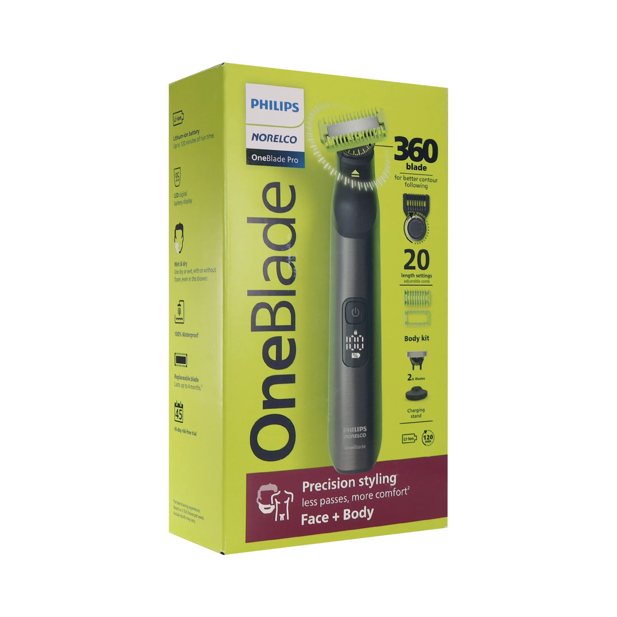 Philips Norelco OneBlade 360 Pro Hybrid Face & Body Electric Trimmer QP6552/70 - Image 3