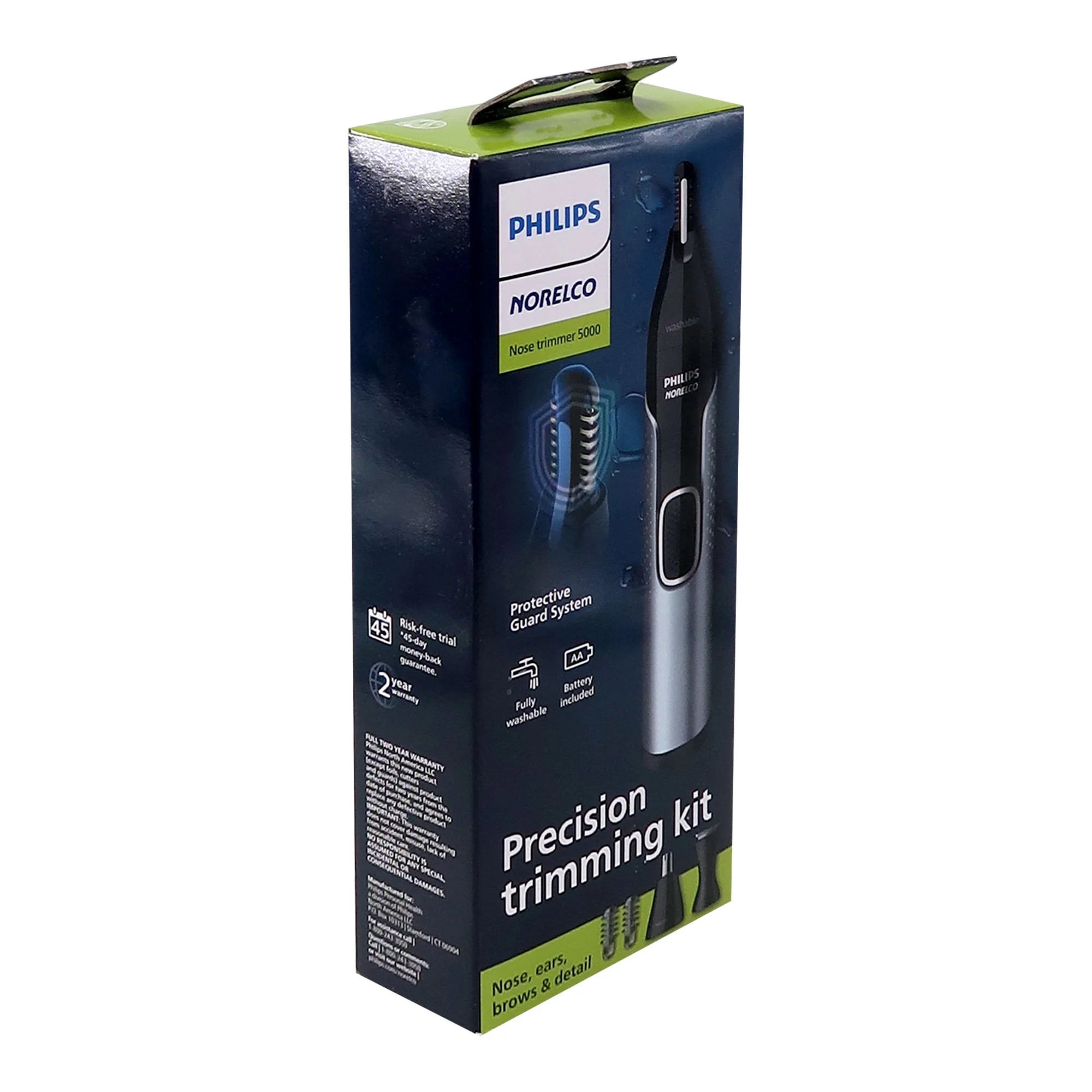 Philips NorelcoNose Trimmer 5000 for Nose, Ears, Eyebrows #NT5600/62 (Black/Silver) - 2 Units - Image 4