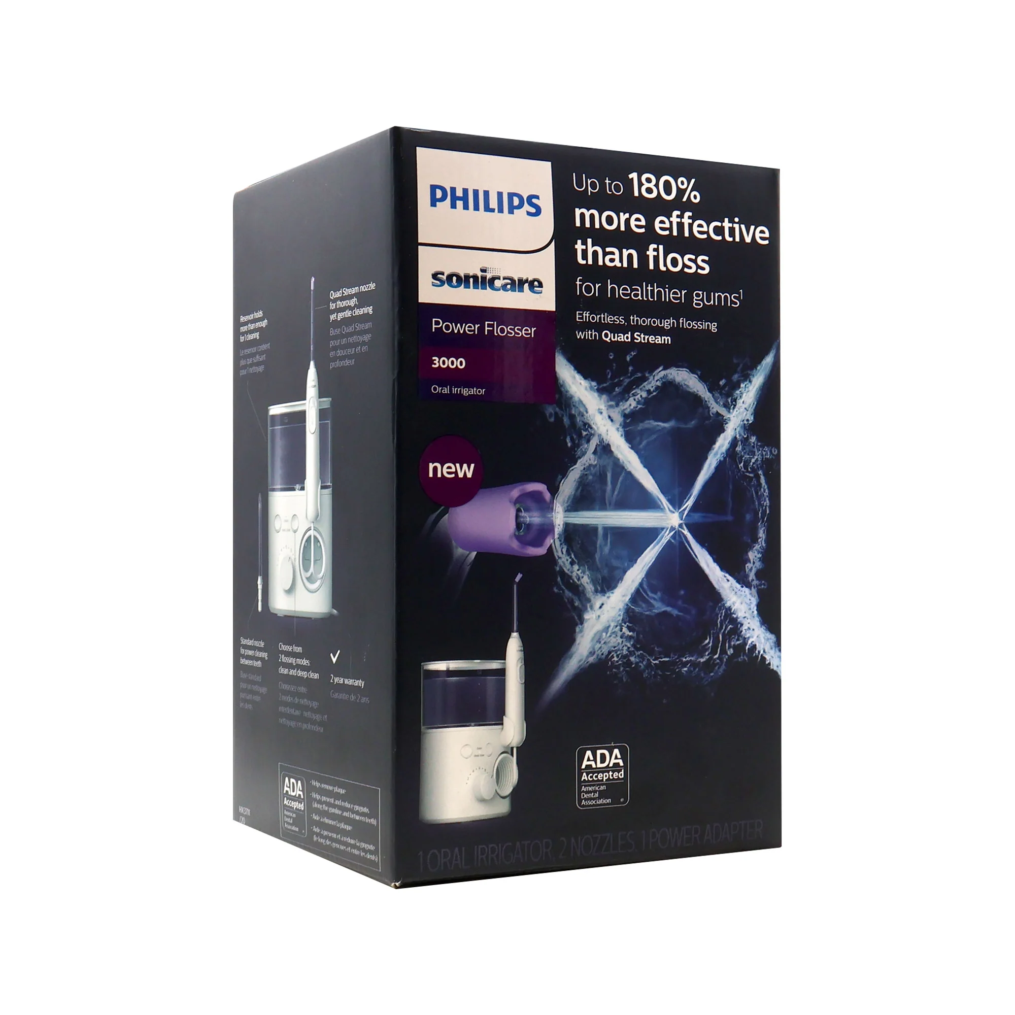 Philips Sonicare 4100 Rechargeable Electric Toothbrush (White) HX3681/23 with Philips Sonicare Cordless Power Flosser 3000 (White) - HX3711/20 - Image 4