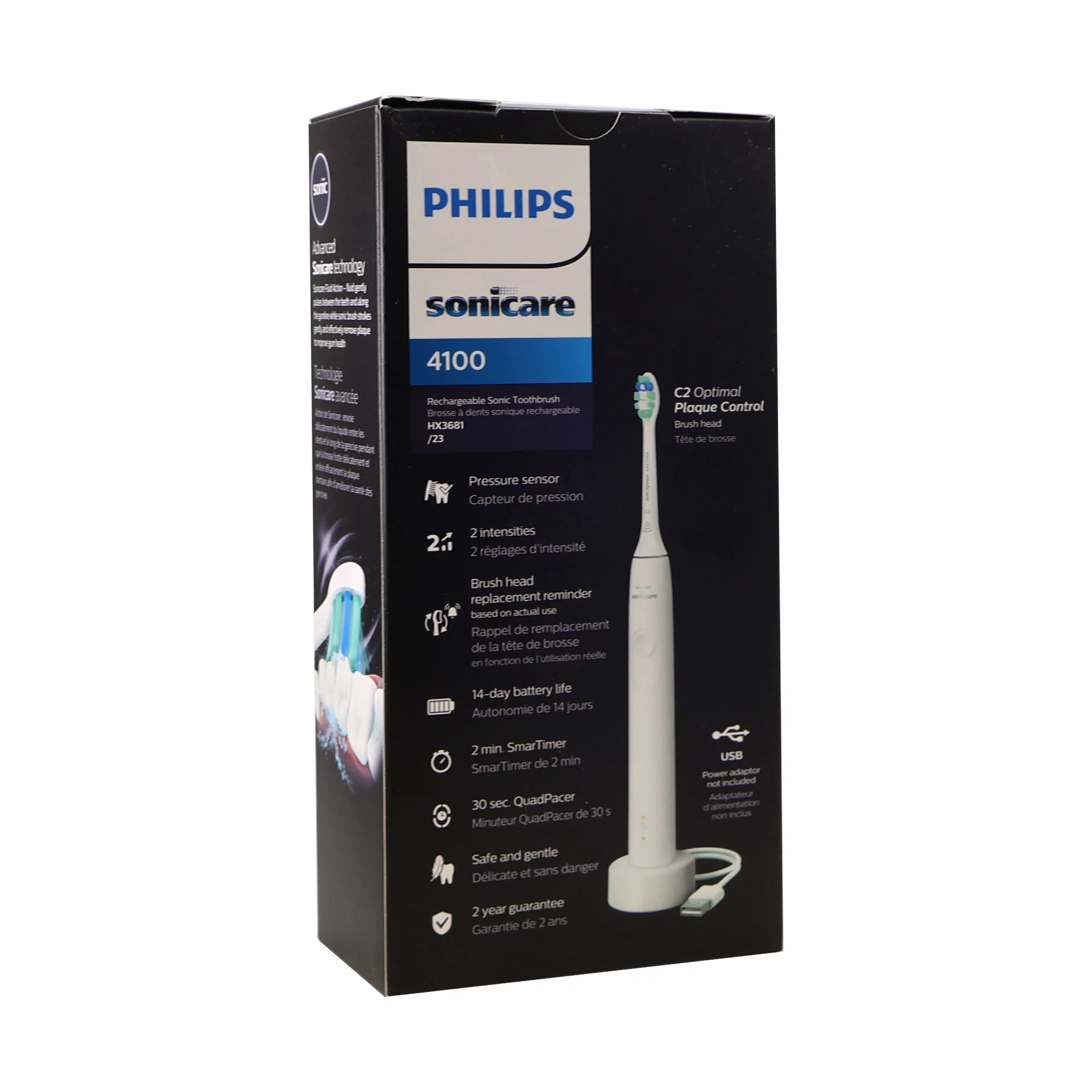 Philips Sonicare 4100 Rechargeable Electric Toothbrush (White) HX3681/23 with Philips Sonicare Cordless Power Flosser 3000 (White) - HX3711/20 - Image 9