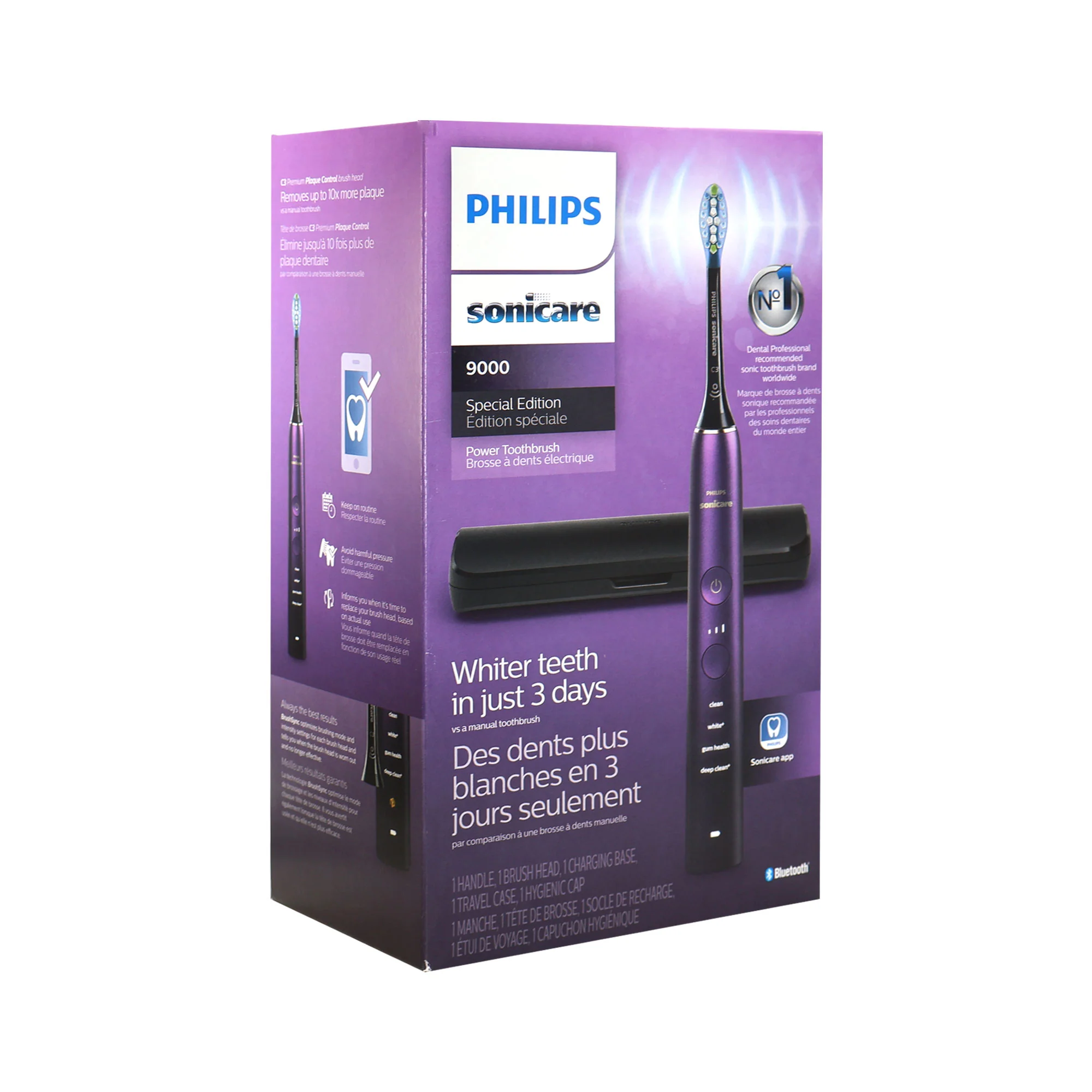 PHILIPS Sonicare 9000 Special Edition Rechargeable Toothbrush, Black/Purple, HX9911/91 - Image 6