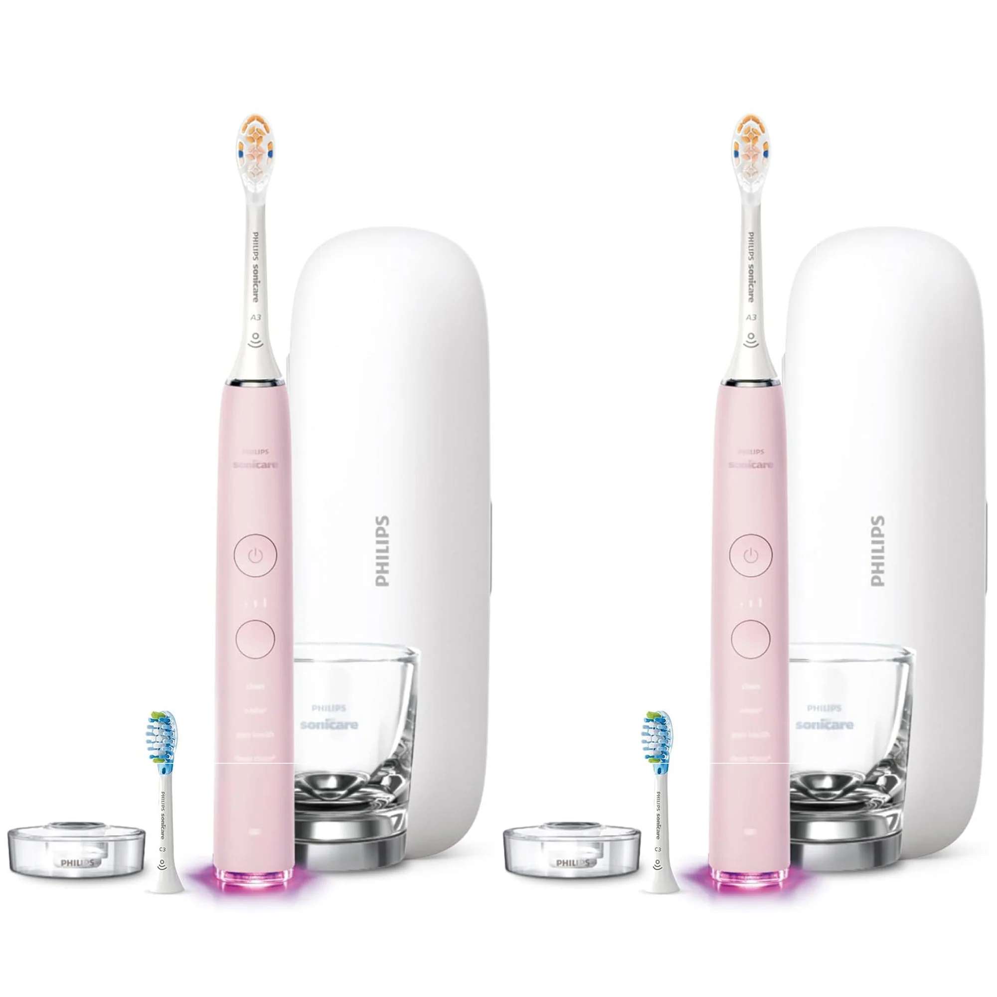 Philips Sonicare 9300 Series DiamondClean Electric Rechargeable Toothbrush #HX9903/25 (Pink) - 2 Units