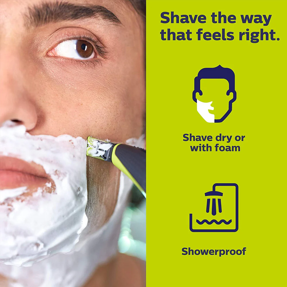 Philips Norelco OneBlade, Hybrid Electric Trimmer and Shaver, QP2520/70 with 5x Philips Norelco QP230/80 OneBlade Replacement Blades, 3 Count and Wahl Styling Comb Burgundy - Image 8