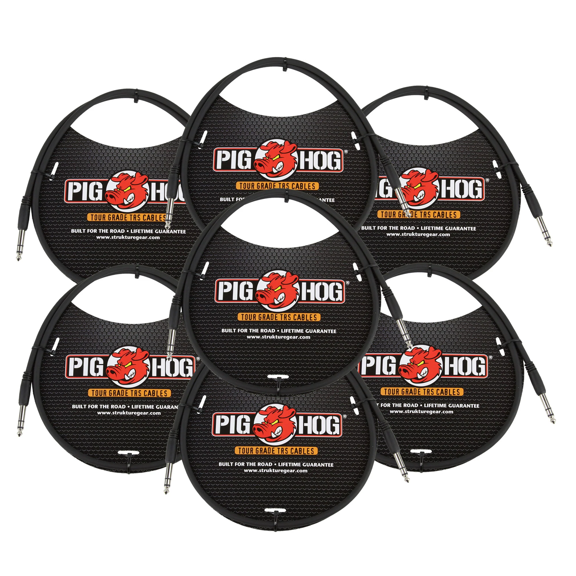 Pig Hog 3ft 1/4" TRS - 1/4" TRS Cable - 7 Units