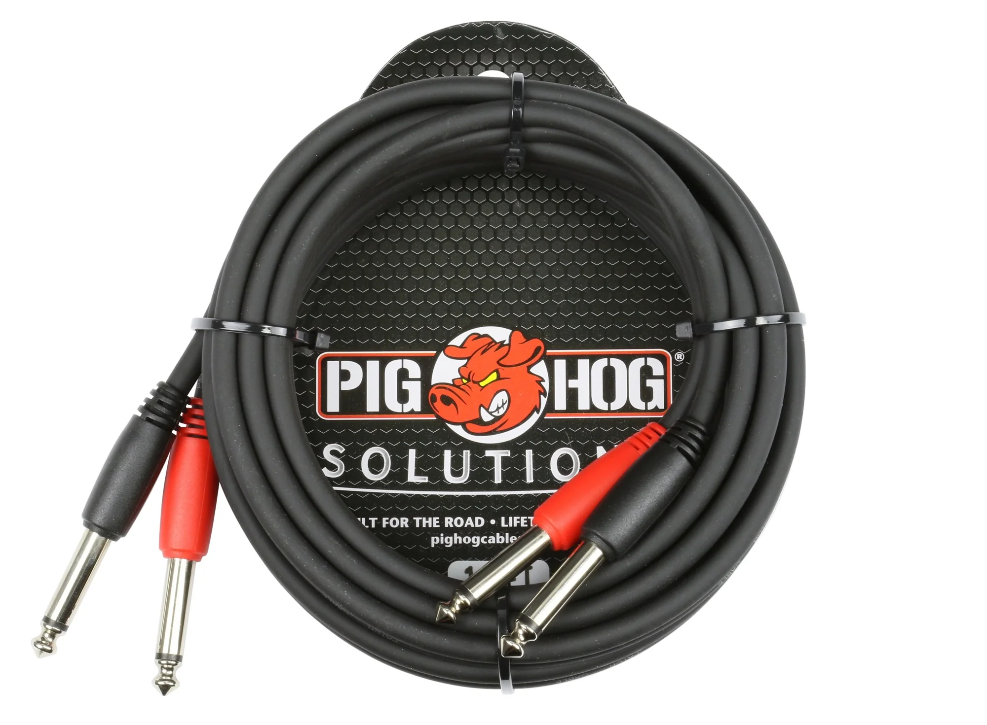 Pig Hog Dual 1/4" Mono (Male) Cable, 10 ft PD-21410 - 10 Units - Image 2