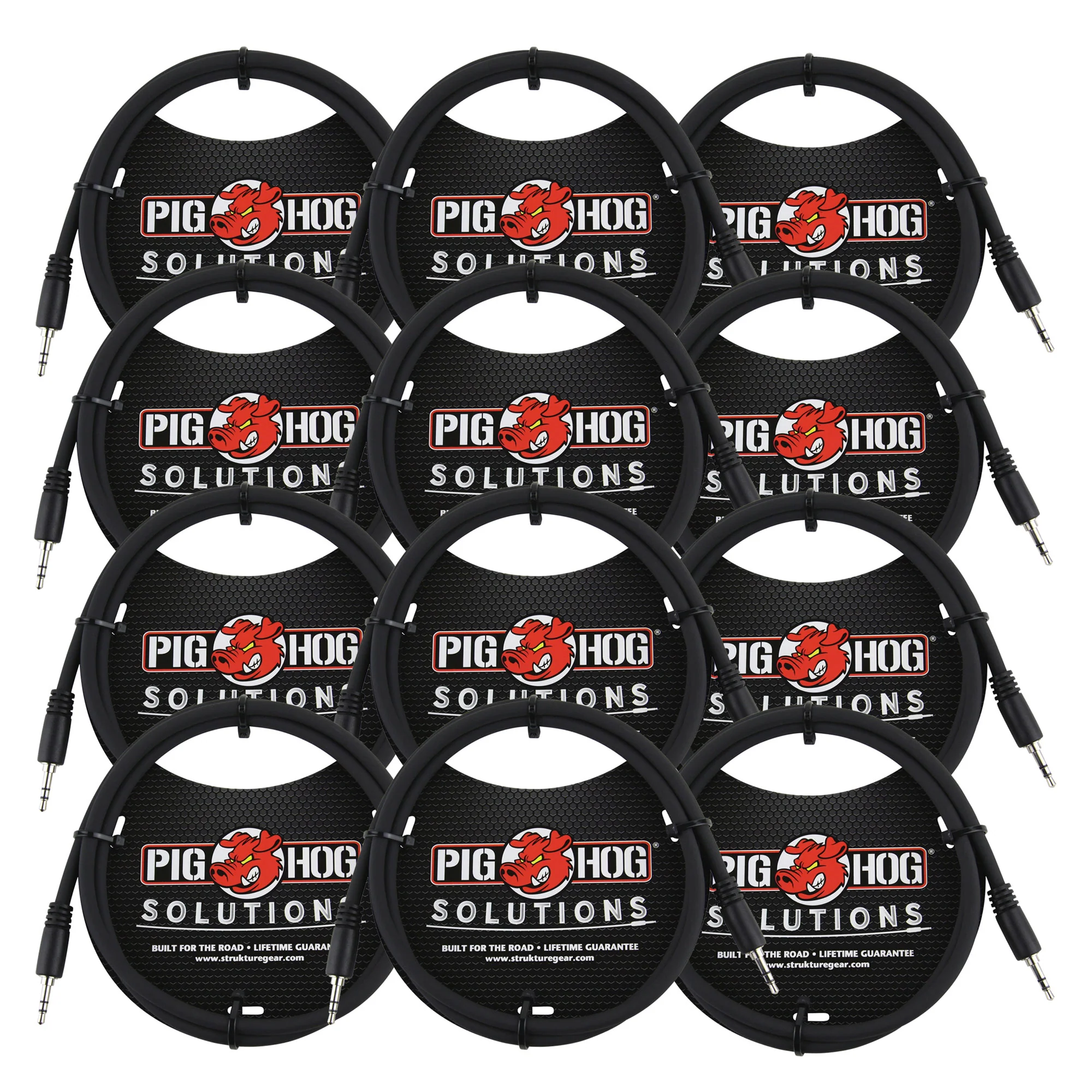 Pig Hog Solutions 3.5mm TRS to 3.5mm TRS Adapter Cable, 9ft - 12 Units