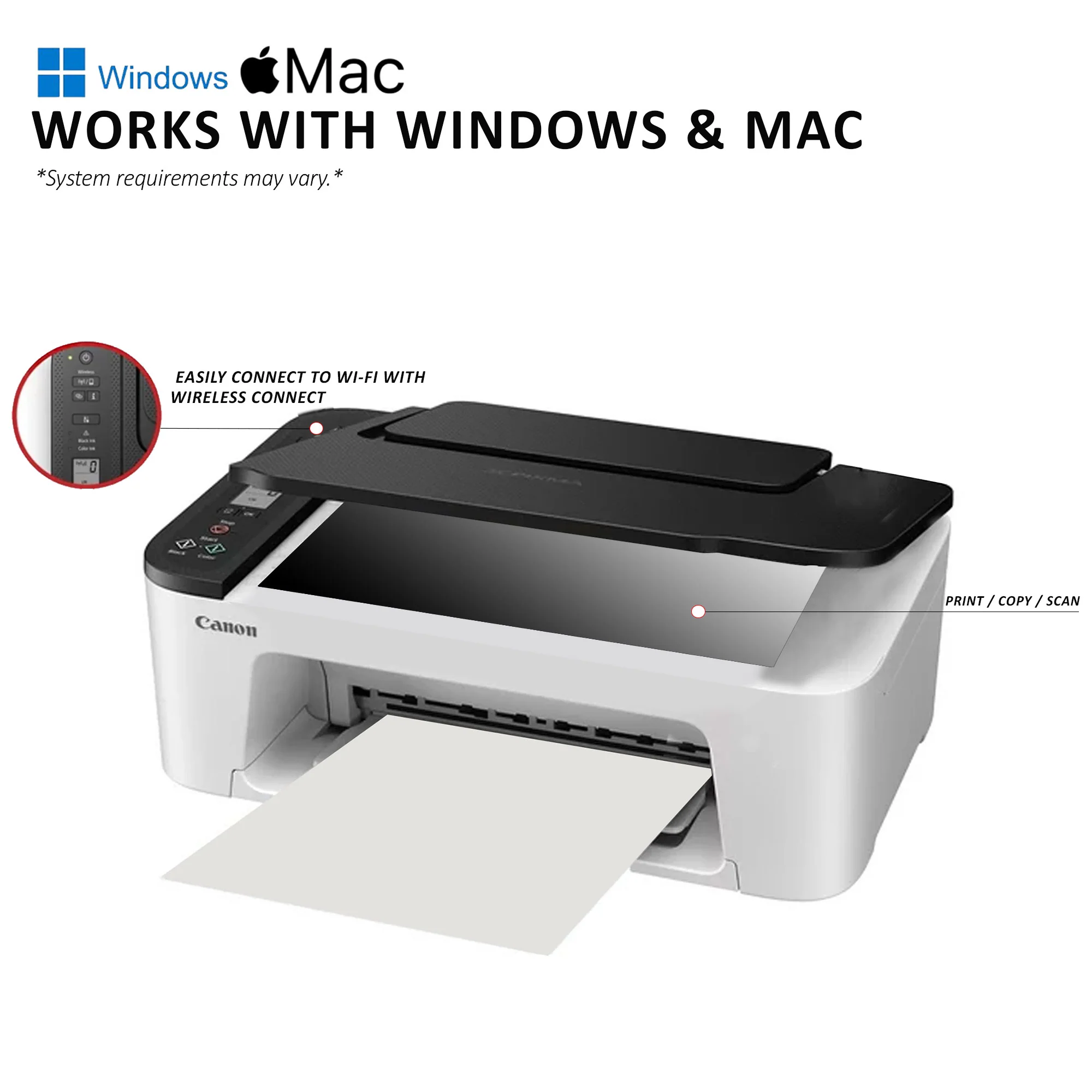Canon PIXMA Wireless All-In-One Printer TS3522 with 10FT Angle USB 2.0 Type A Male To B Male Cable - Image 3