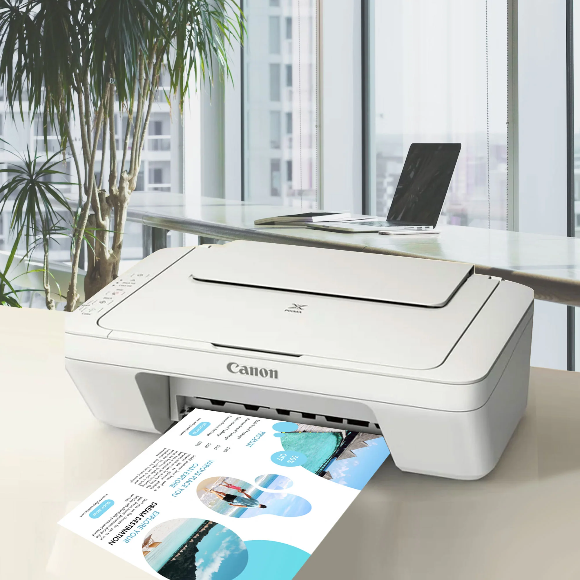 Canon PIXMA MG2522 Wired All-in-One Color Inkjet Printer, White - Image 5