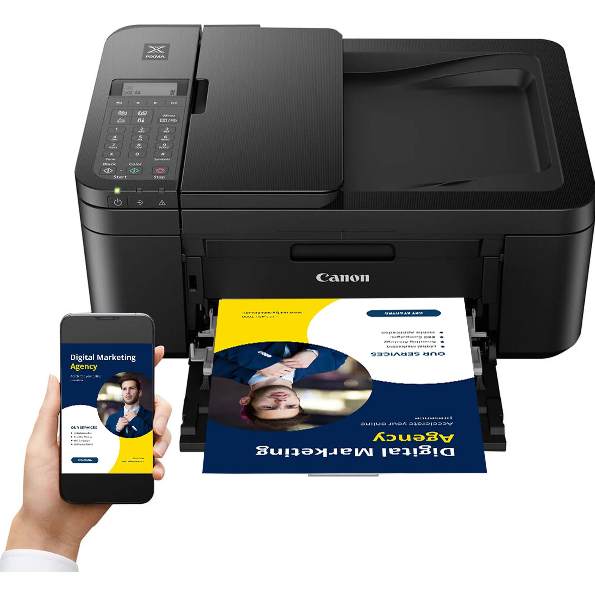Canon PIXMA TR4720 Wireless All-in-One Printer (Black) with 10FT Angle USB 2.0 Certified 480MBPS Type A Male To B Male Cable - Image 6