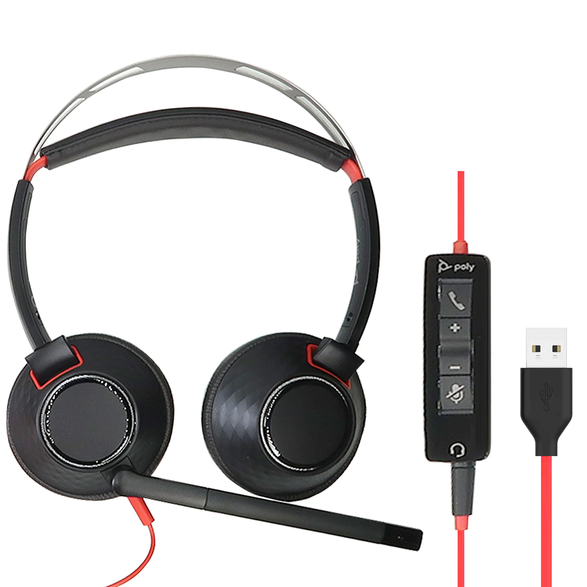 Poly Blackwire 5220 Stereo Wired Headset, Dual Ear Computer Headset with Boom Mic, USB-A, 3.5mm to Connect to PC, Mac, Tablet and Cell Phone - 20 Units - Image 3
