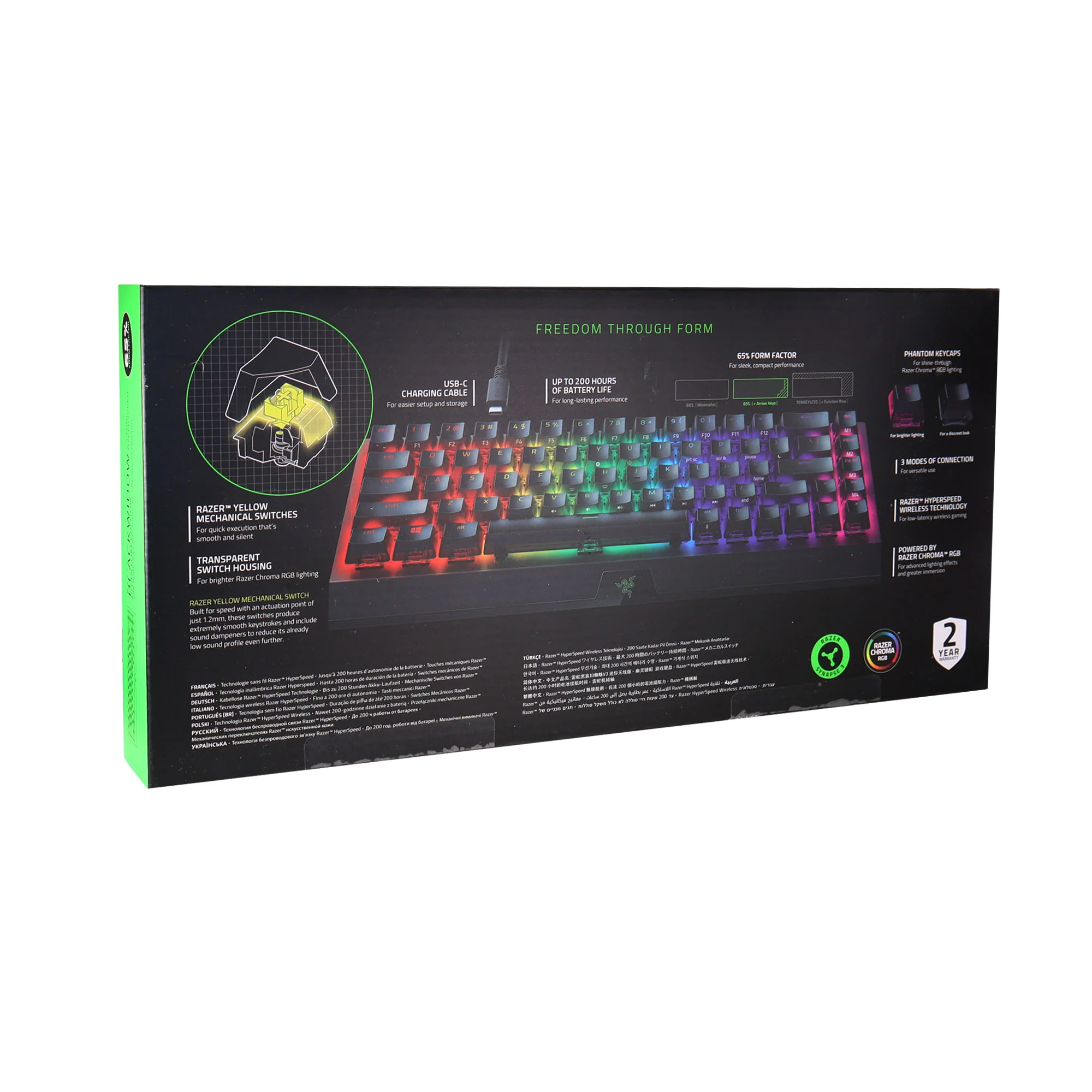 Razer BlackWidow V3 Mini Hyperspeed Phantom Edition Wireless Gaming Keyboard - Black - Image 3