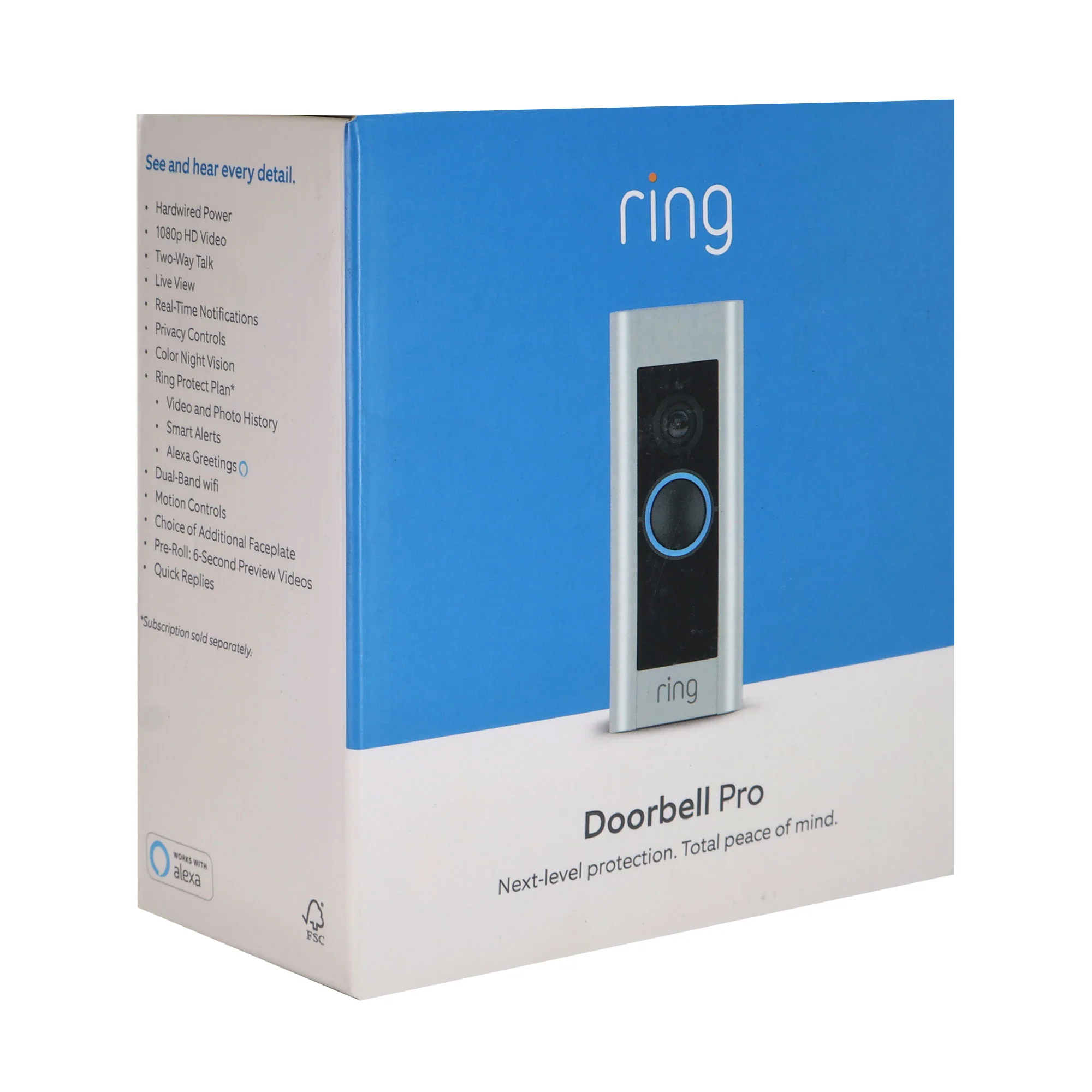 Ring Alarm 14-Piece Home Security Kit – Wireless System, Works with Alexa with Ring Wired Doorbell Plus Smart Wi-Fi Video Doorbell - Satin Nickel - Image 9