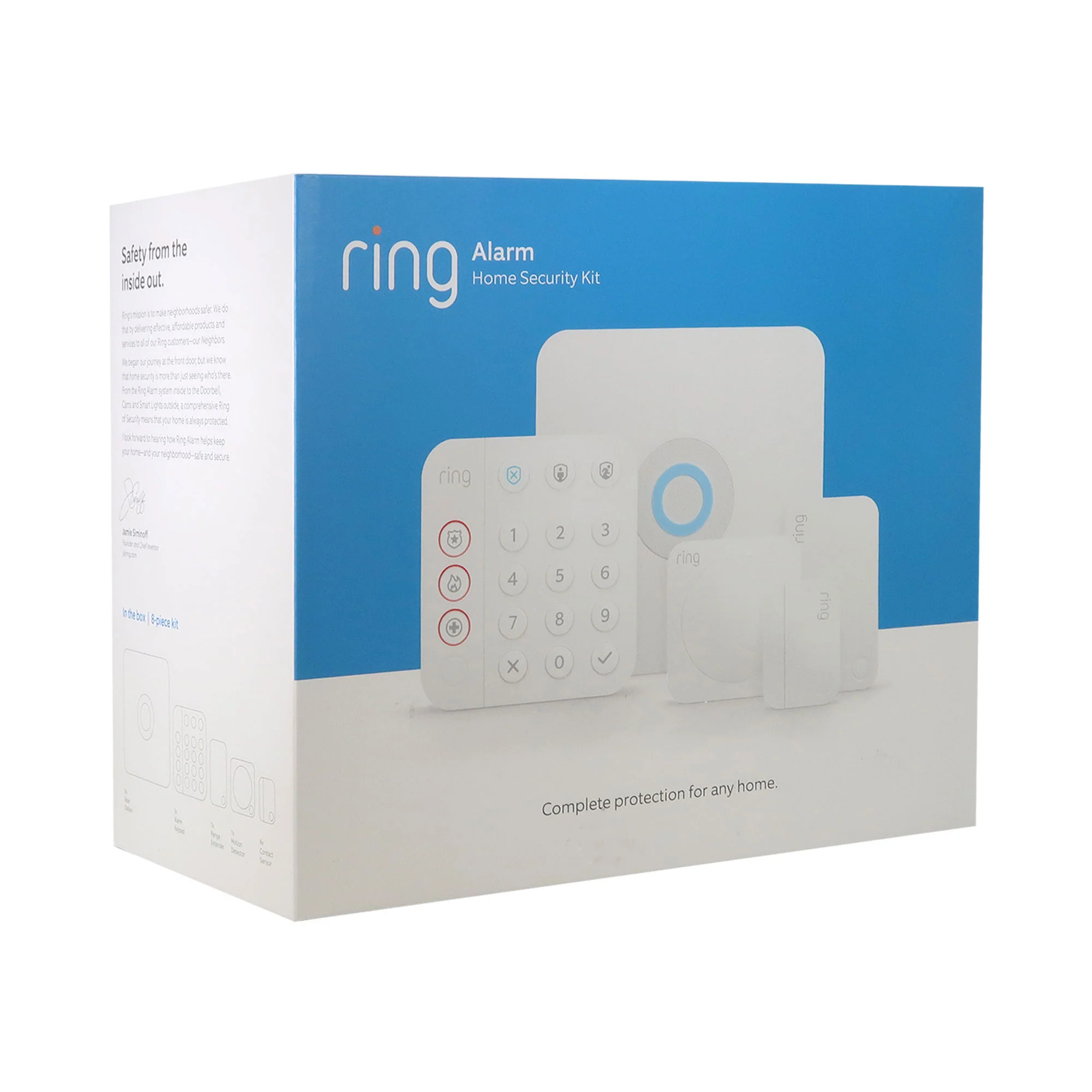 Ring Alarm 14-Piece Home Security Kit – Wireless System, Works with Alexa and Ring 1080p Video Doorbell (2020 Release, Satin Nickel) - Image 3