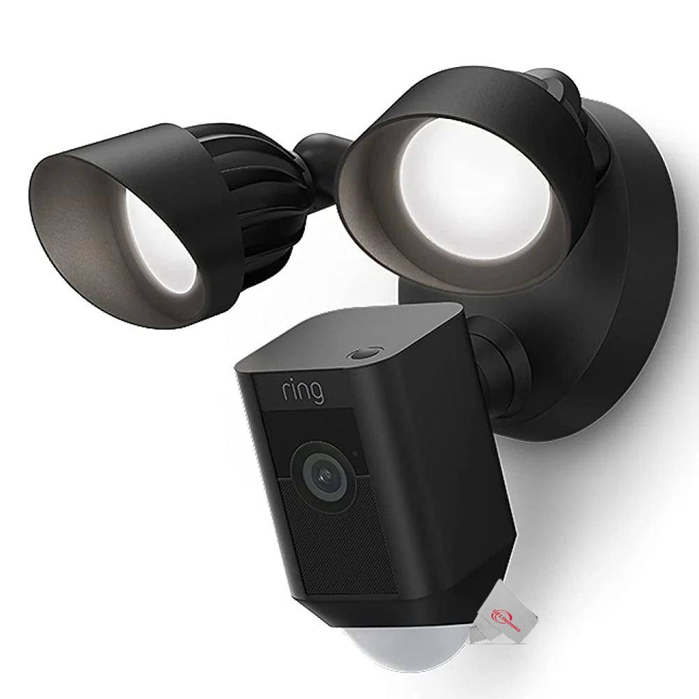 RING Floodlight Cam Wired Plus Motion-Activated 1080p HD Black - 3 Units - Image 2