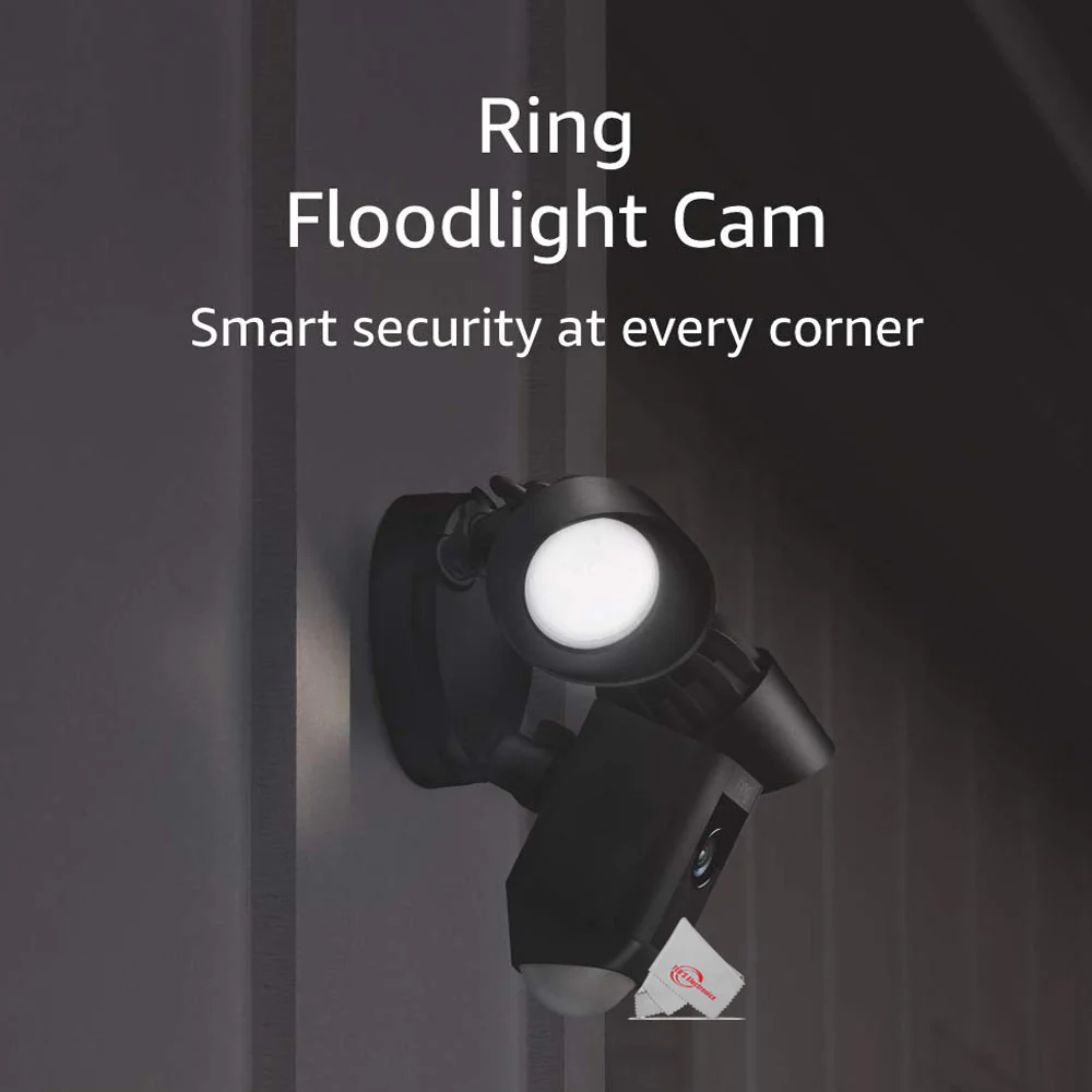 RING Floodlight Cam Wired Plus Motion-Activated 1080p HD Black - 5 Units - Image 5
