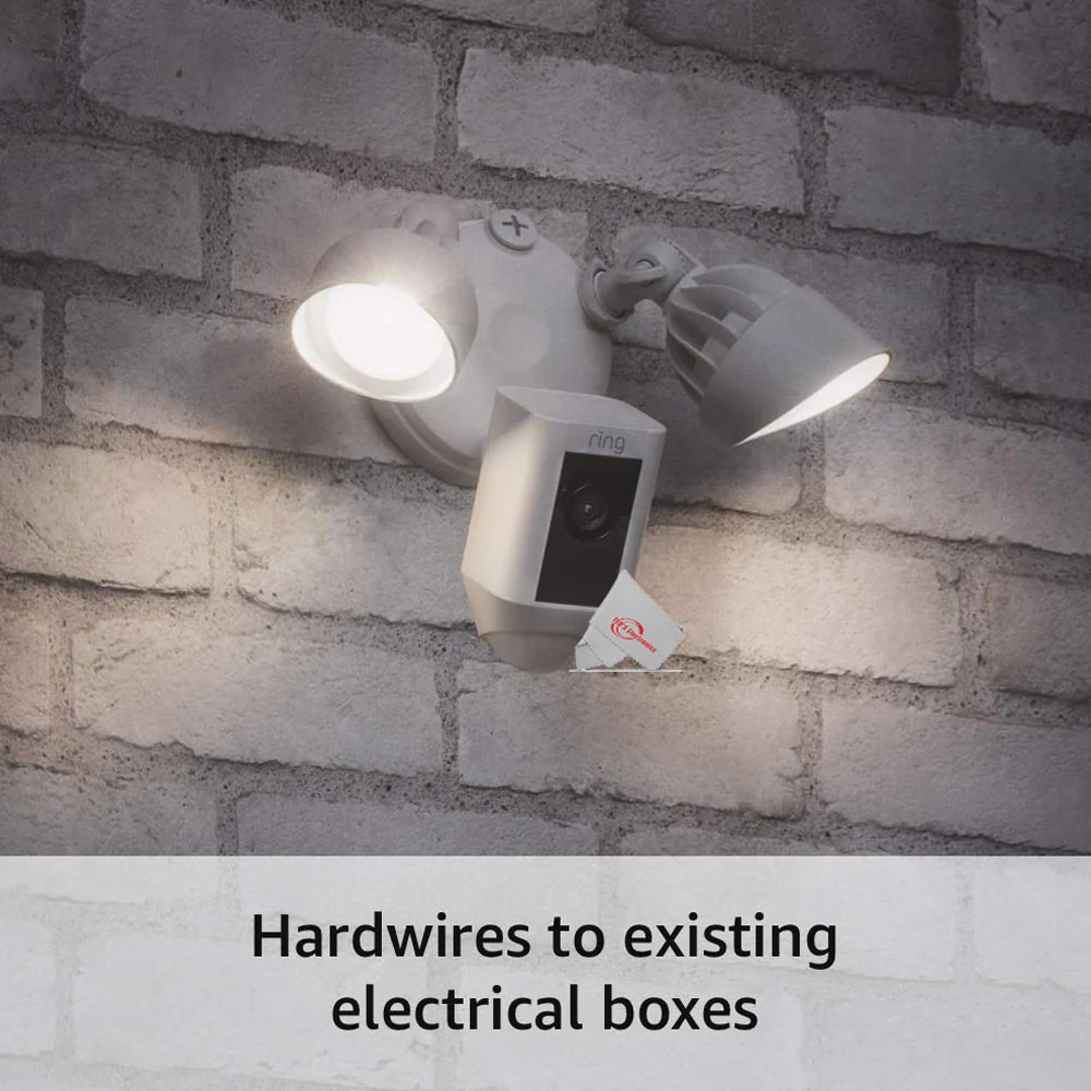 RING Floodlight Cam Wired Plus Motion-Activated 1080p HD White - 3 Pack - Image 6