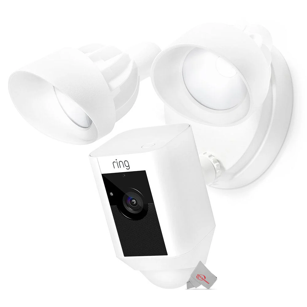 RING Floodlight Cam Wired Plus Motion-Activated 1080p HD White - 5 Pack - Image 2