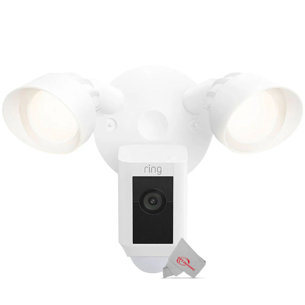 RING Floodlight Cam Wired Plus Motion-Activated 1080p HD White - 5 Pack - Image 3