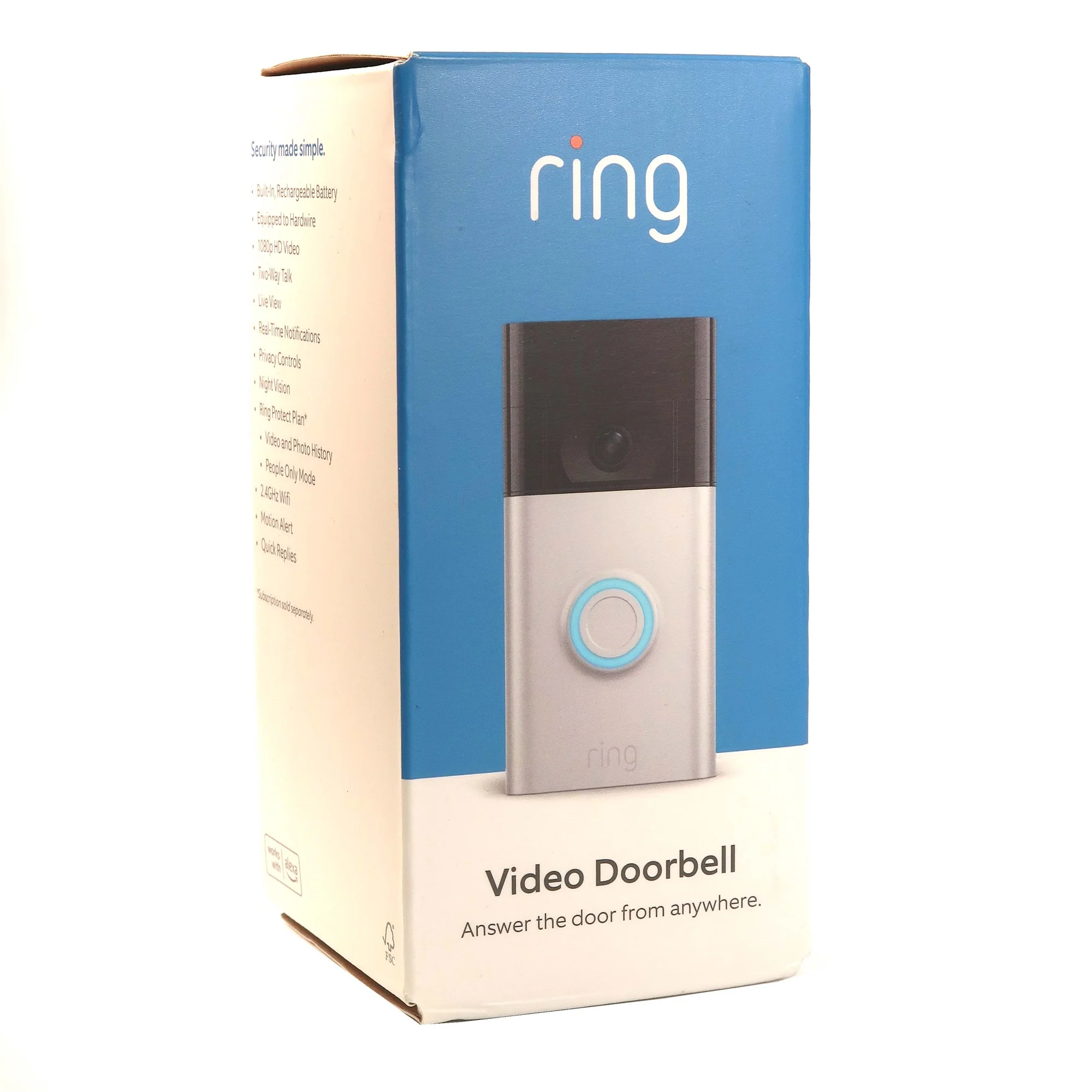 5x Ring Video Doorbell - 2nd Gen - 1080p HD Video, Improved Motion Detection, Easy Installation, Affordable (2020 Release, Satin Nickel) - Image 3