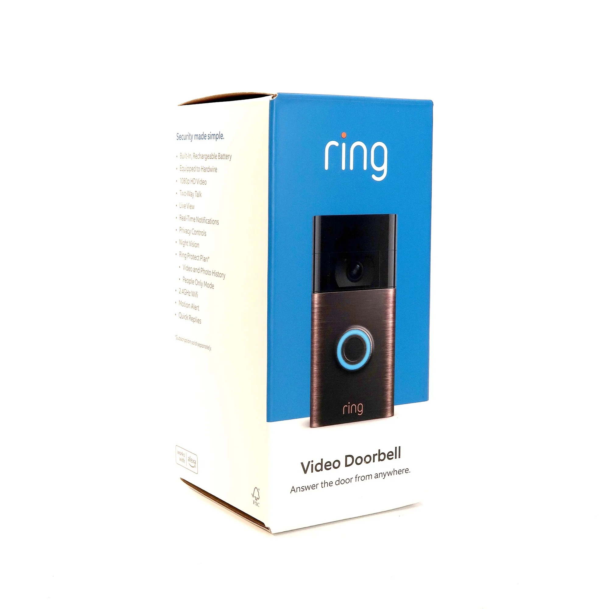 5x Ring Video Doorbell - 2nd Gen - 1080p HD Video, Improved Motion Detection, Easy Installation, Affordable (2020 Release, Venetian Bronze) - Image 5