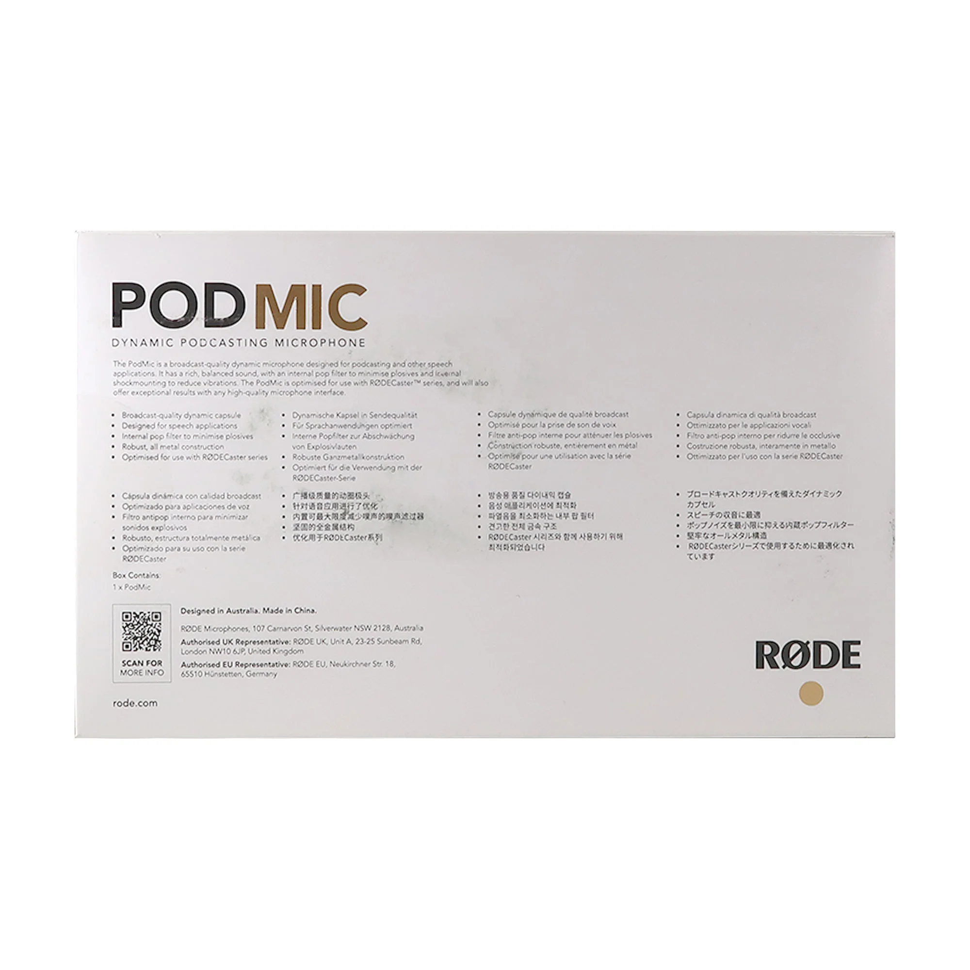 RODE PodMic Dynamic Podcasting Microphone (Black) - Image 9