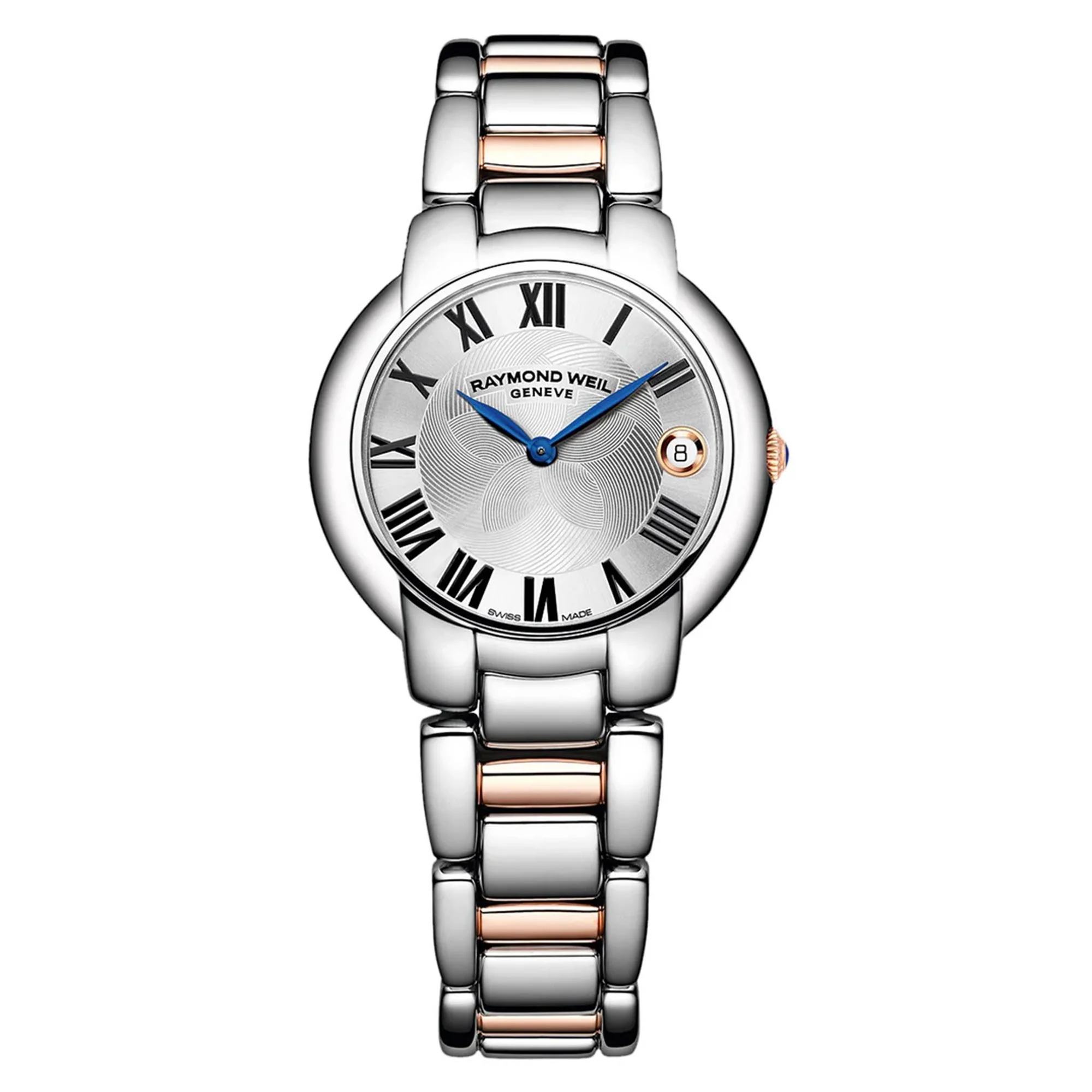 Raymond Weil Womens Jasmine Stainless Steel with Rose Gold PVD links Silver Dial Watch 5235-S5-01659