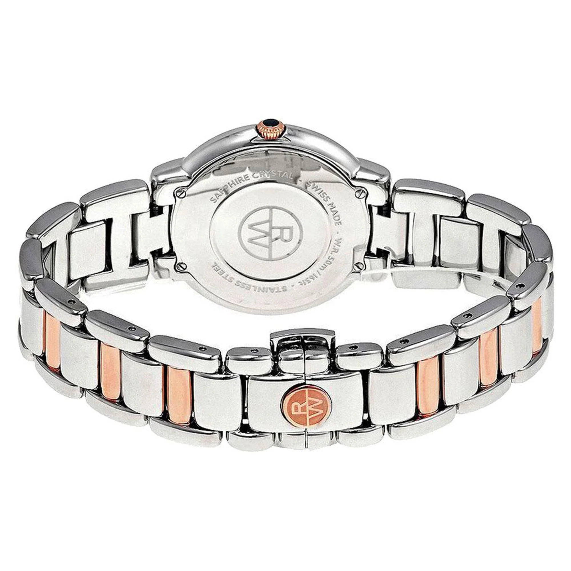 Raymond Weil Womens Jasmine Stainless Steel with Rose Gold PVD links Silver Dial Watch 5235-S5-01659 - Image 4