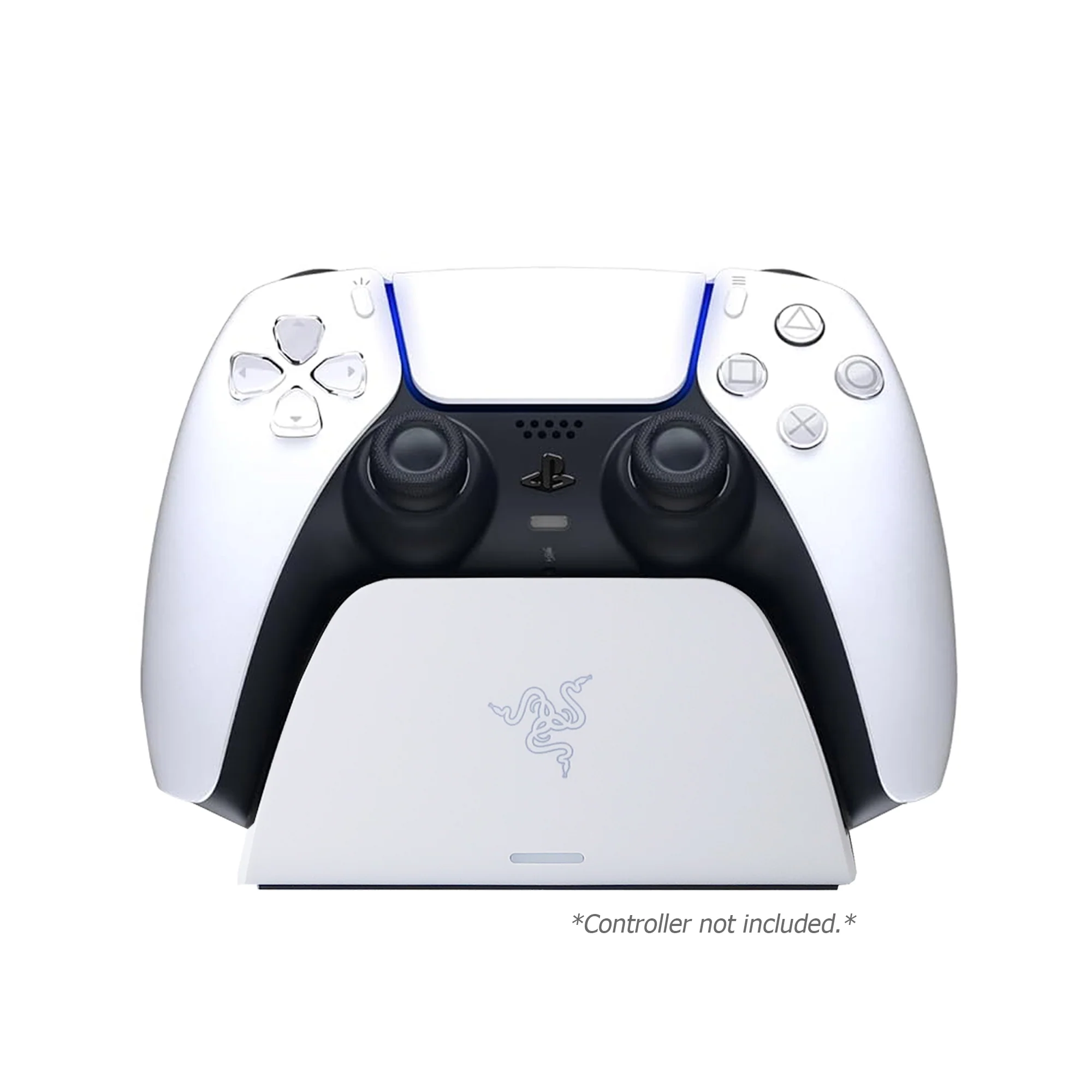 Razer Quick Charging Stand for PlayStation 5: Charge - Curved Cradle Design Matches PS5 DualSense Wireless Controller One-Handed Navigation USB Powered White (Controller Sold Separately) - Image 4