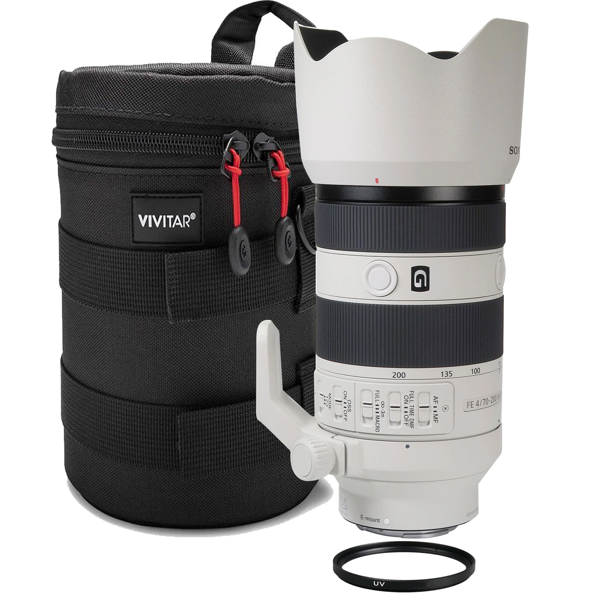 Sony FE 70-200mm f/4 Macro G OSS II Lens (Sony E) with UV Filter and 8" Premium Lens Case