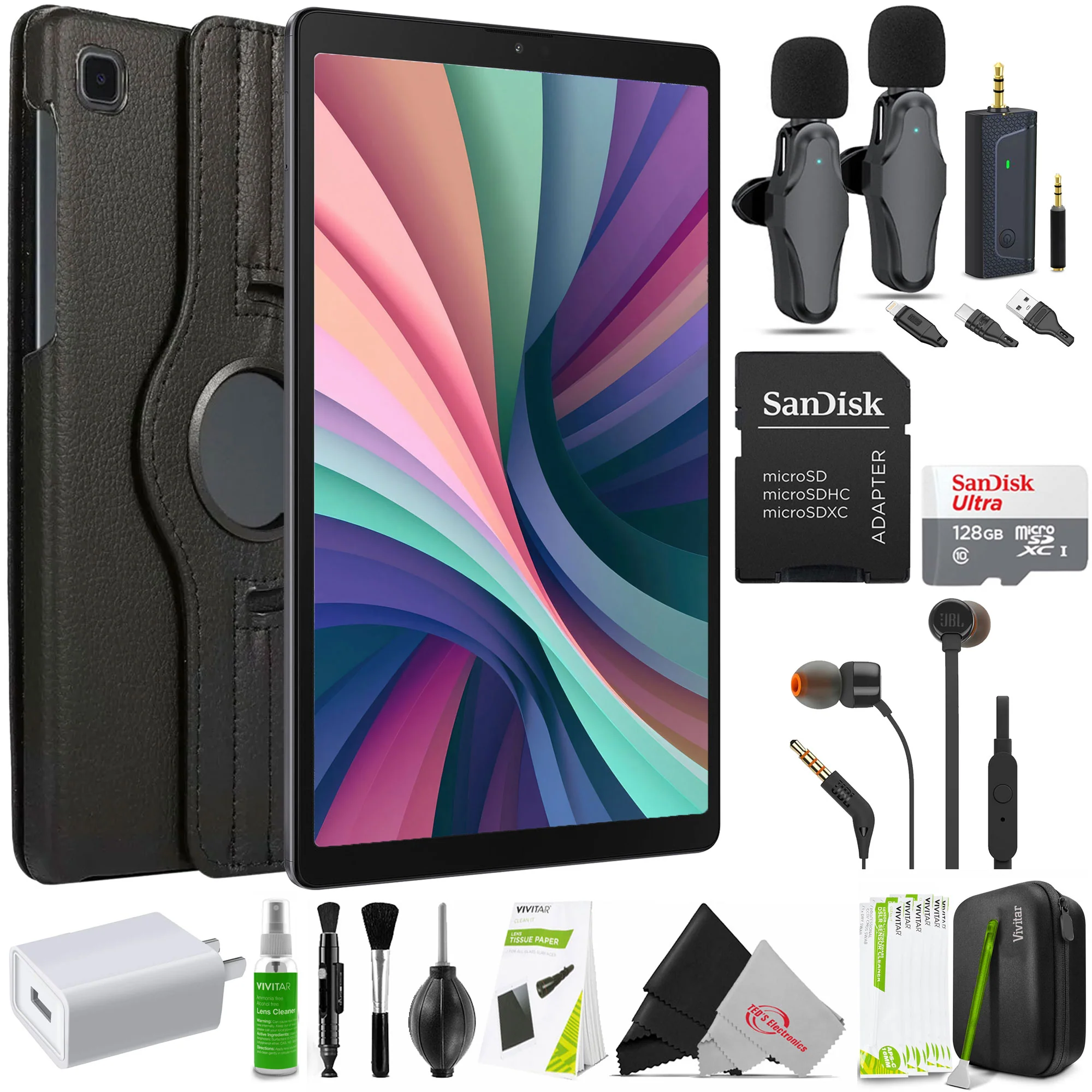 Samsung Galaxy Tab A7 Lite 8.7" 32GB Tablet (Dark Gray, Wi-Fi) with 360 Degree Swivel Multi-Angle Bundle