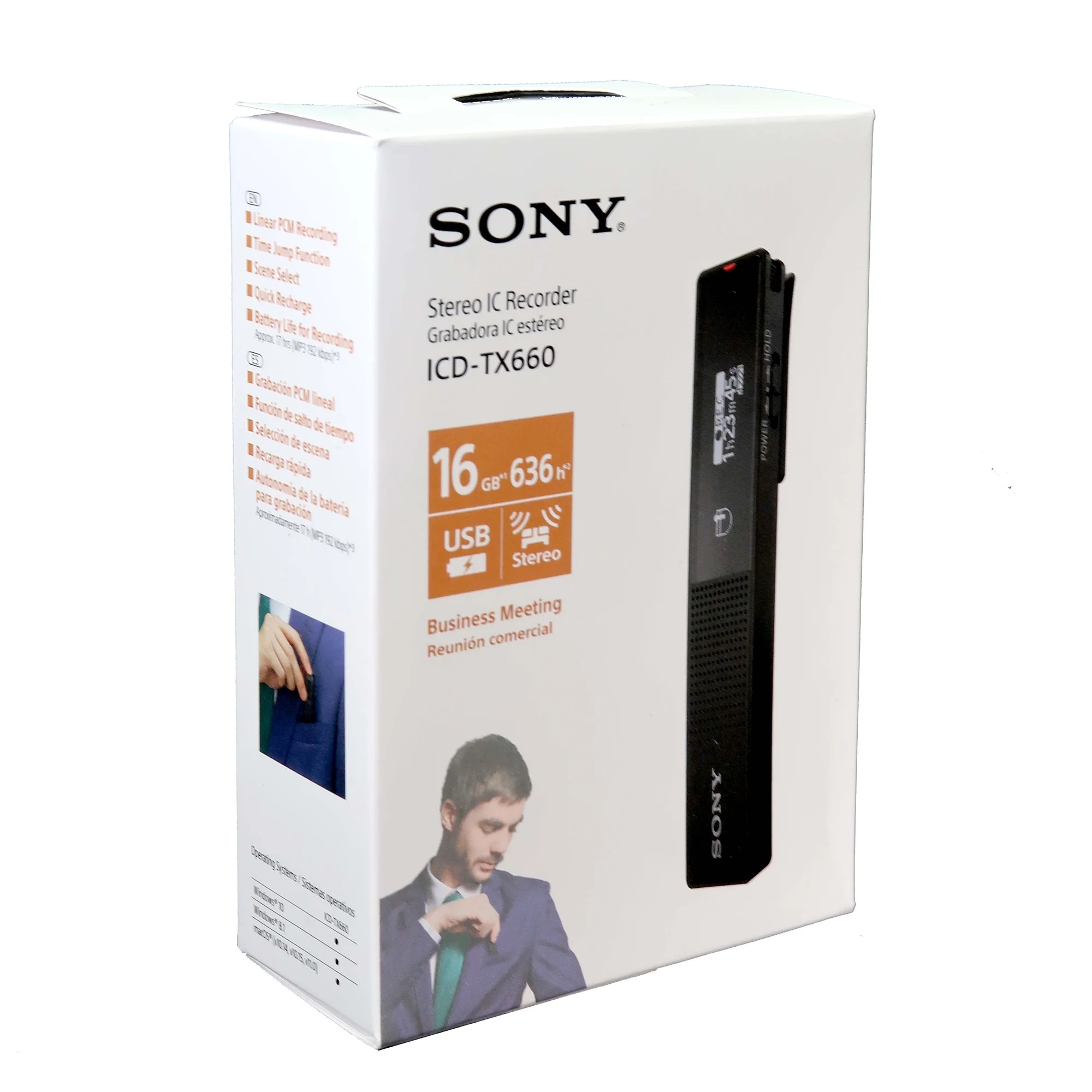 Sony TX660 Digital Voice Recorder + JBL T110 in Ear Headphones and Accessory Kit - Image 2