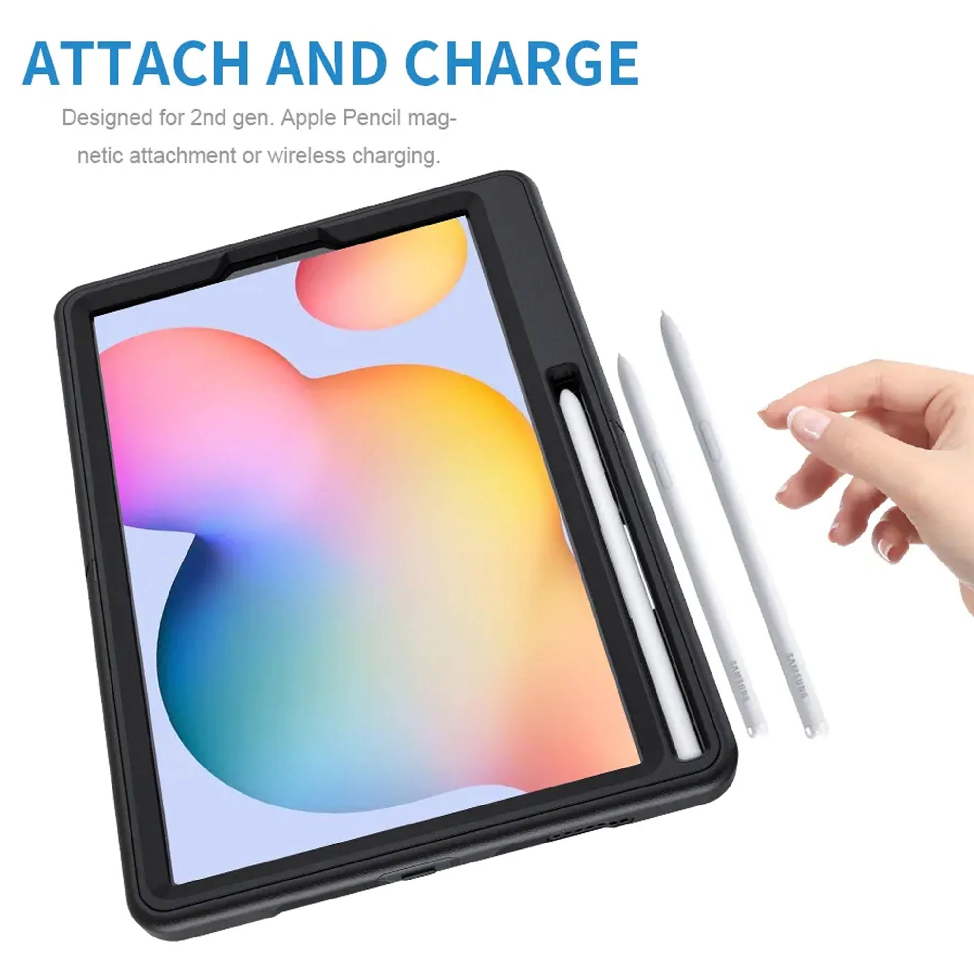 Samsung Galaxy Tab S6 Lite 10.4" Tablet, 64GB Memory w/ Samsung Book Cover, S Pen SM-P613NZABXAR and 10.4" Tablet Case For Samsung Tab S6 Lite Galaxy Tab - Image 7