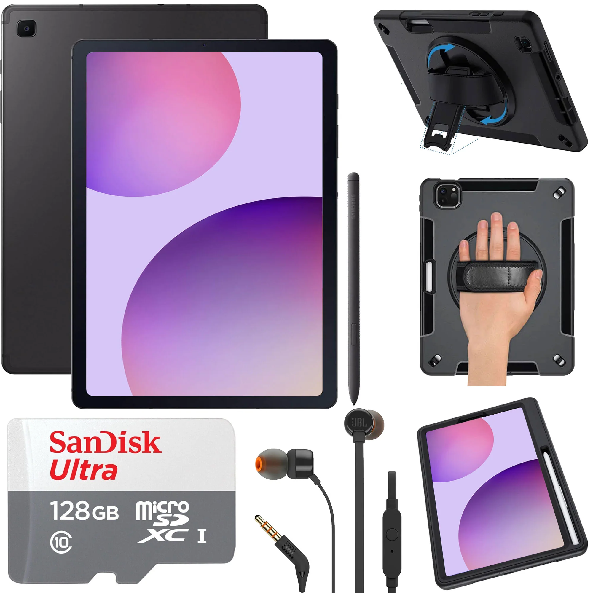 Samsung Galaxy Tab S6 Lite 10.4" 64GB WiFi Android Tablet, S Pen (Oxford Gray) + Multifunctional Premium Quality Tablet Case with Pen Holder Bundle