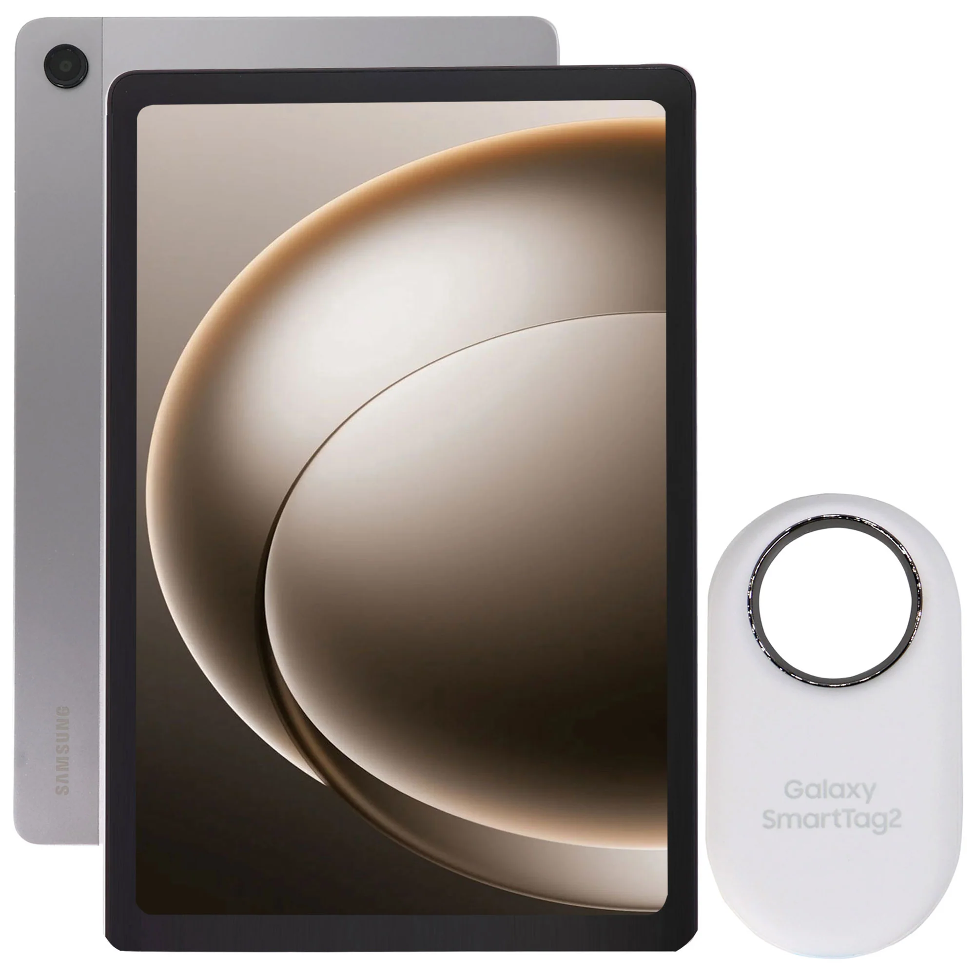 Samsung Galaxy Tab A9+ Plus 11" 128GB Wi-Fi Android Tablet 2024 Model - Silver + Samsung SmartTag2 Bluetooth + UWB, IP67 Water and Dust Resistant, Findable via App