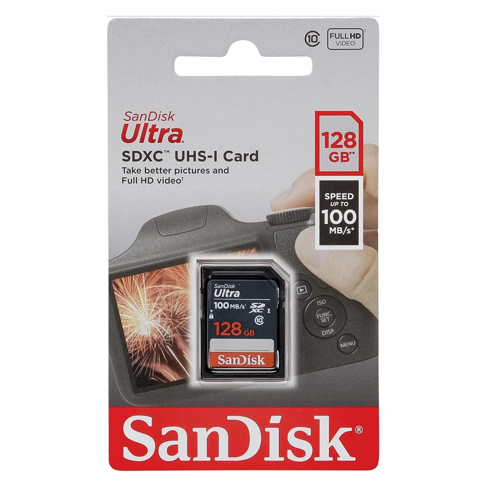 2x Sandisk Ultra 128 GB SDXC UHS-I Memory Card 100 MBs with Memory Card Holder - Image 4