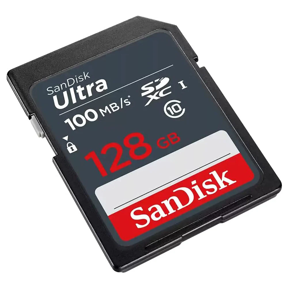 3x Sandisk Ultra 128 GB SDXC UHS-I Memory Card 100 MBs with Memory Card Holder - Image 3