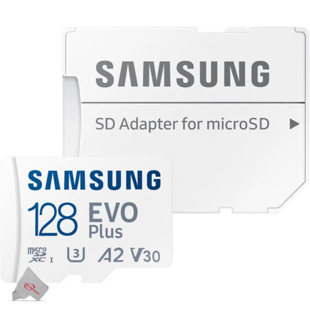 2X Samsung EVO Plus MicroSD 128GB, 130MBs Memory Card with Adapter - Image 2