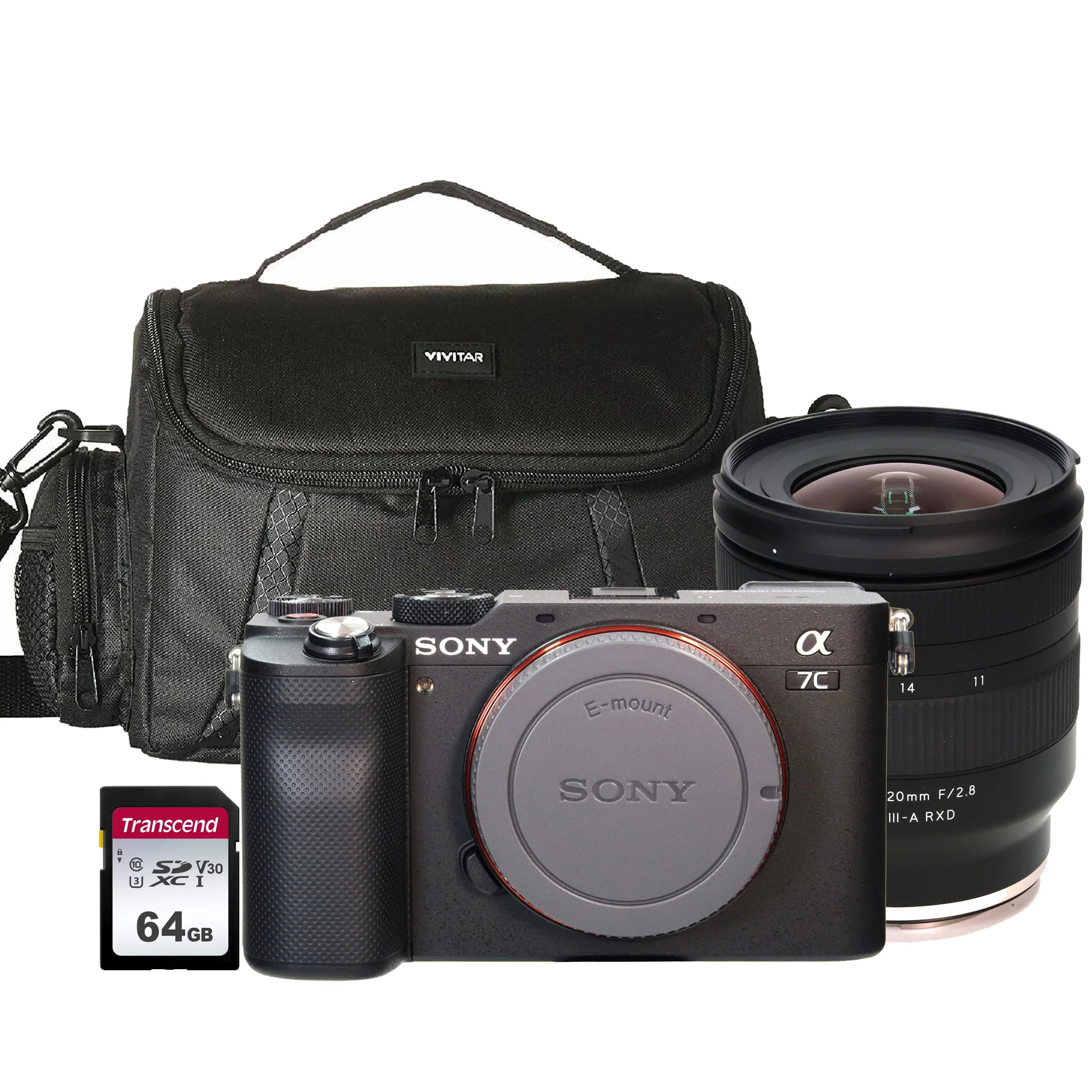 Sony Alpha a7C Full-Frame Mirrorless Camera Black with Tamron 11-20mm F/2.8 Di III-A RXD Lens Accessory Bundle